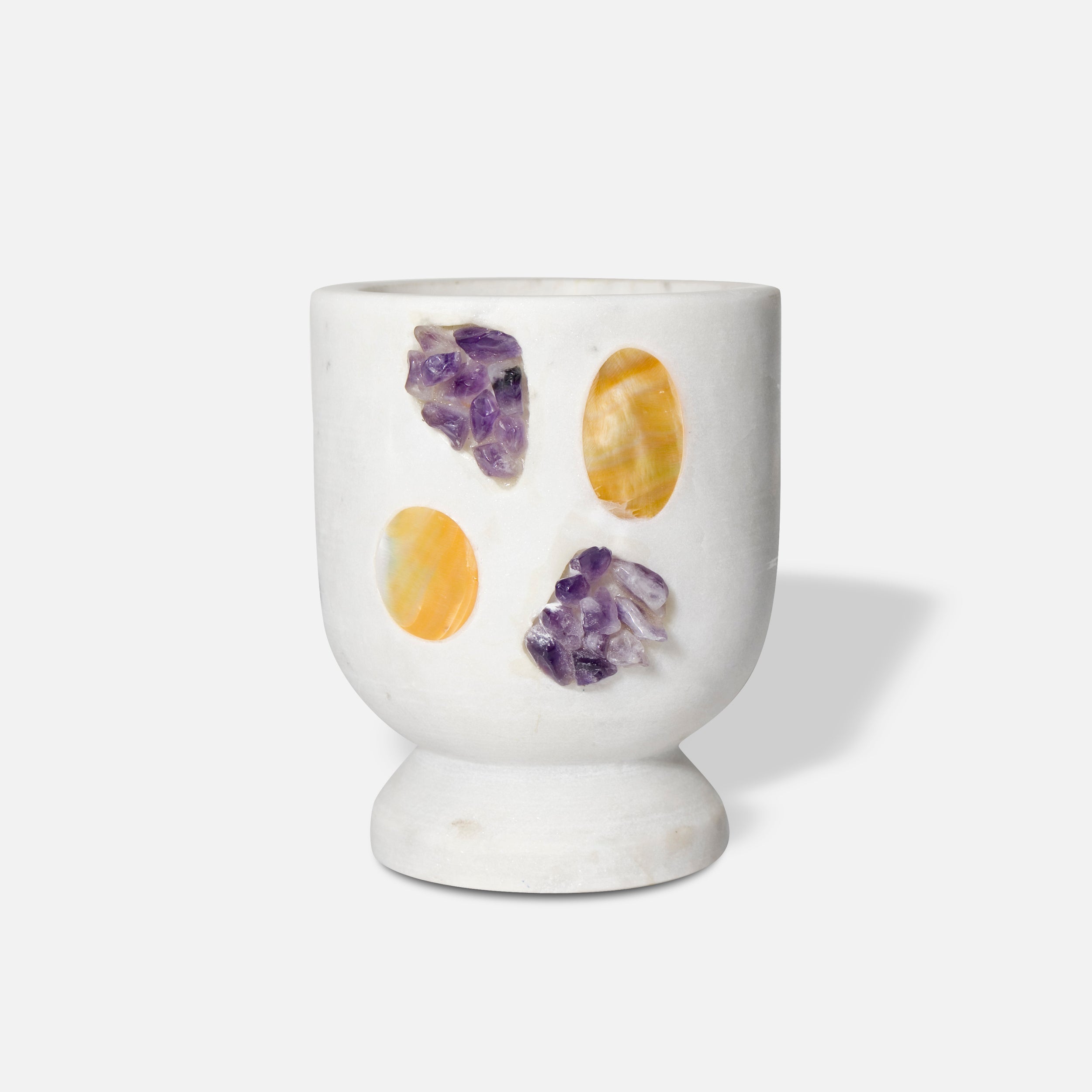 AMY - MARBLE AMETHYST IVORY VASE