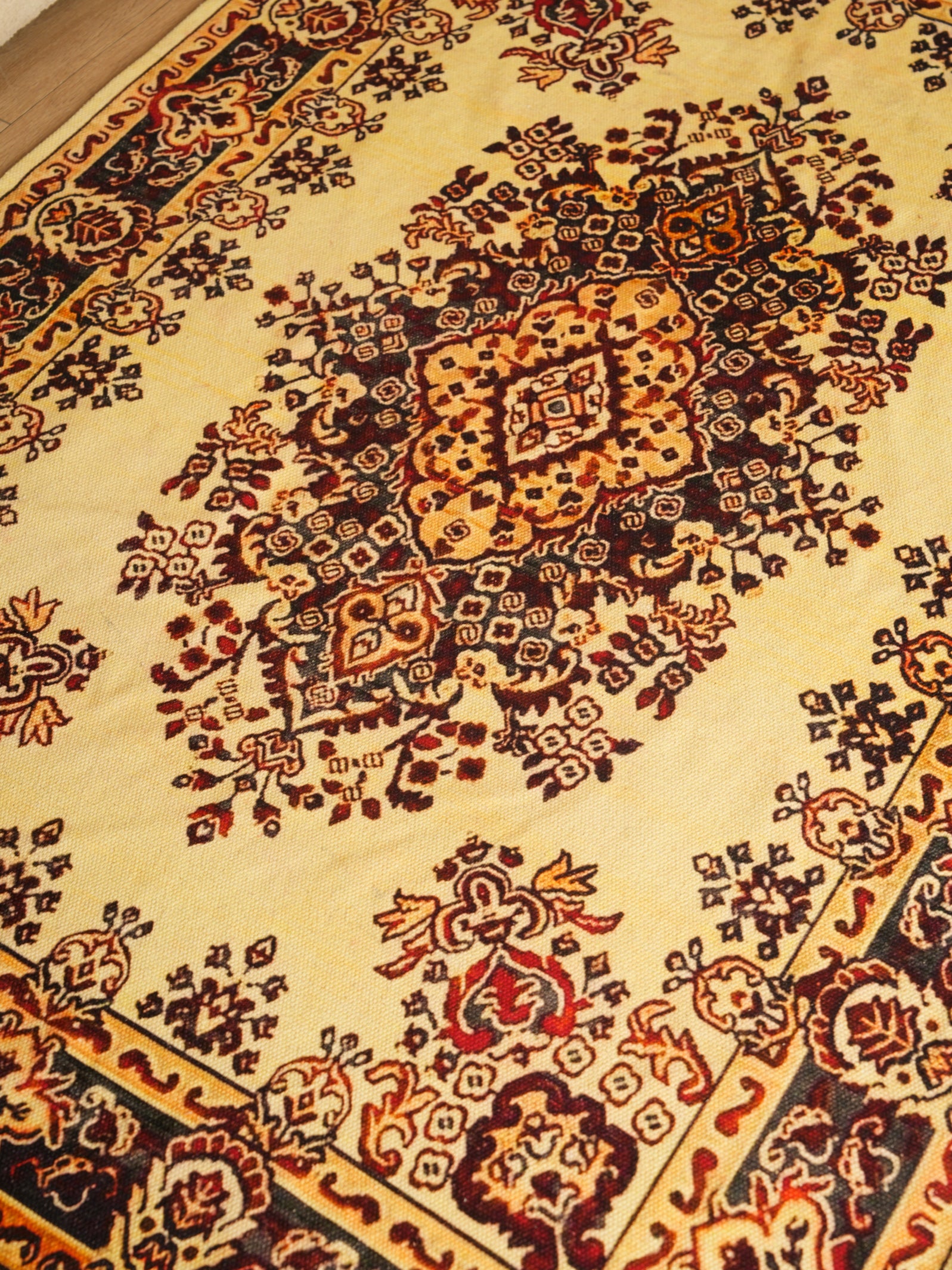 Persian Style Area Rug with Floral Medallion