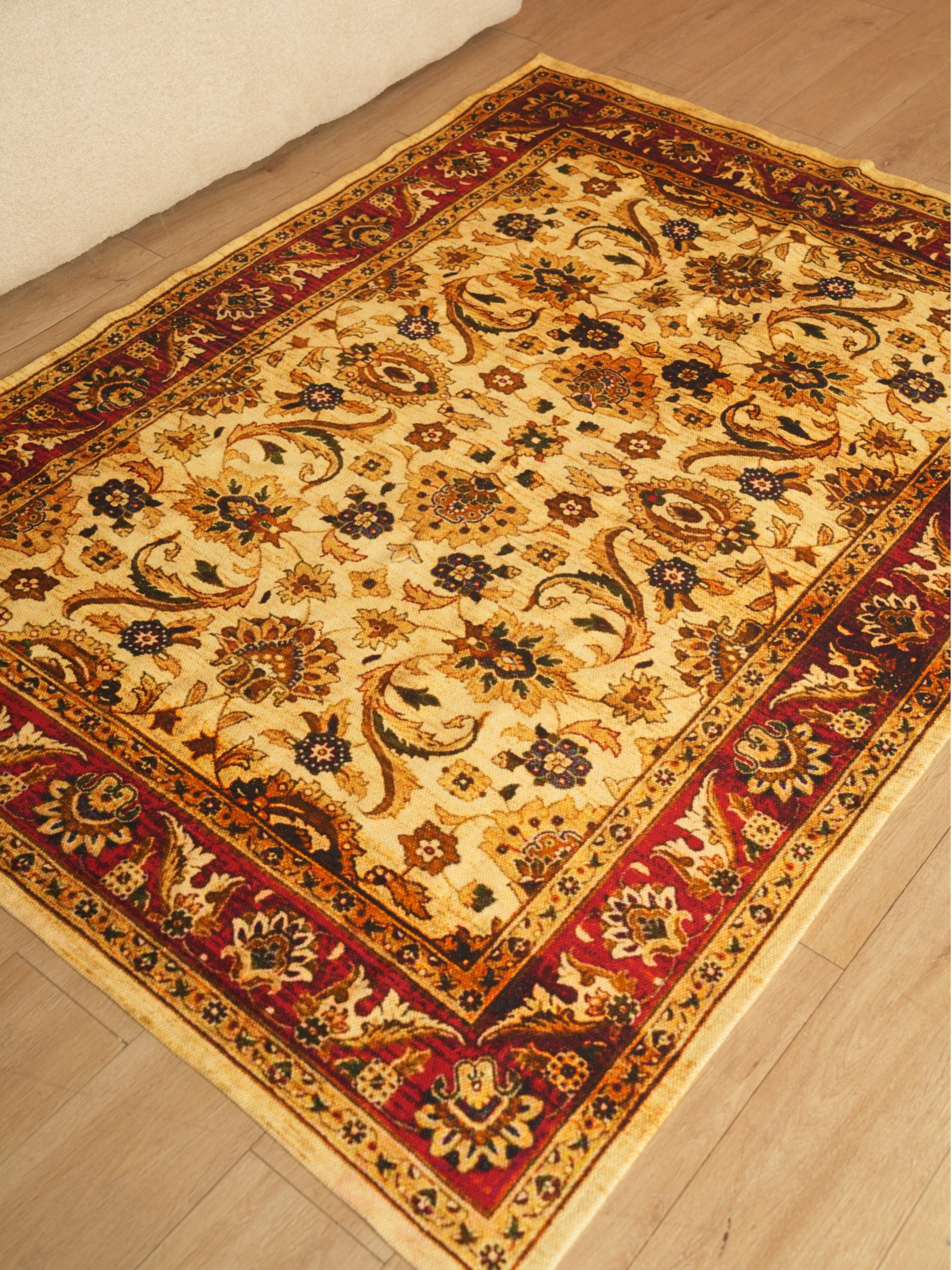 Luxury Oriental Area Rug with Floral Vine Pattern