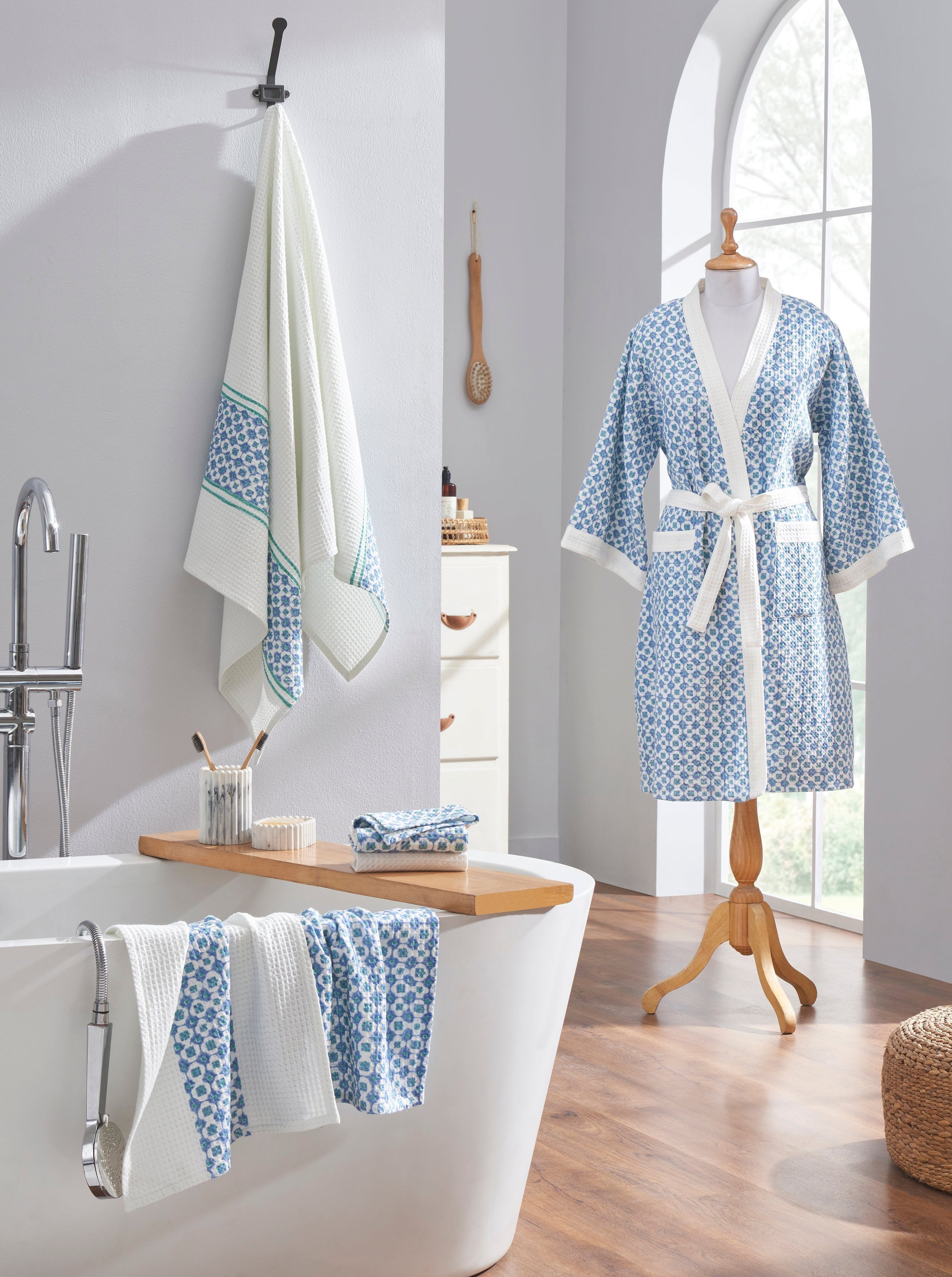 Checkmate Blue Hand Towel | Set Of 2