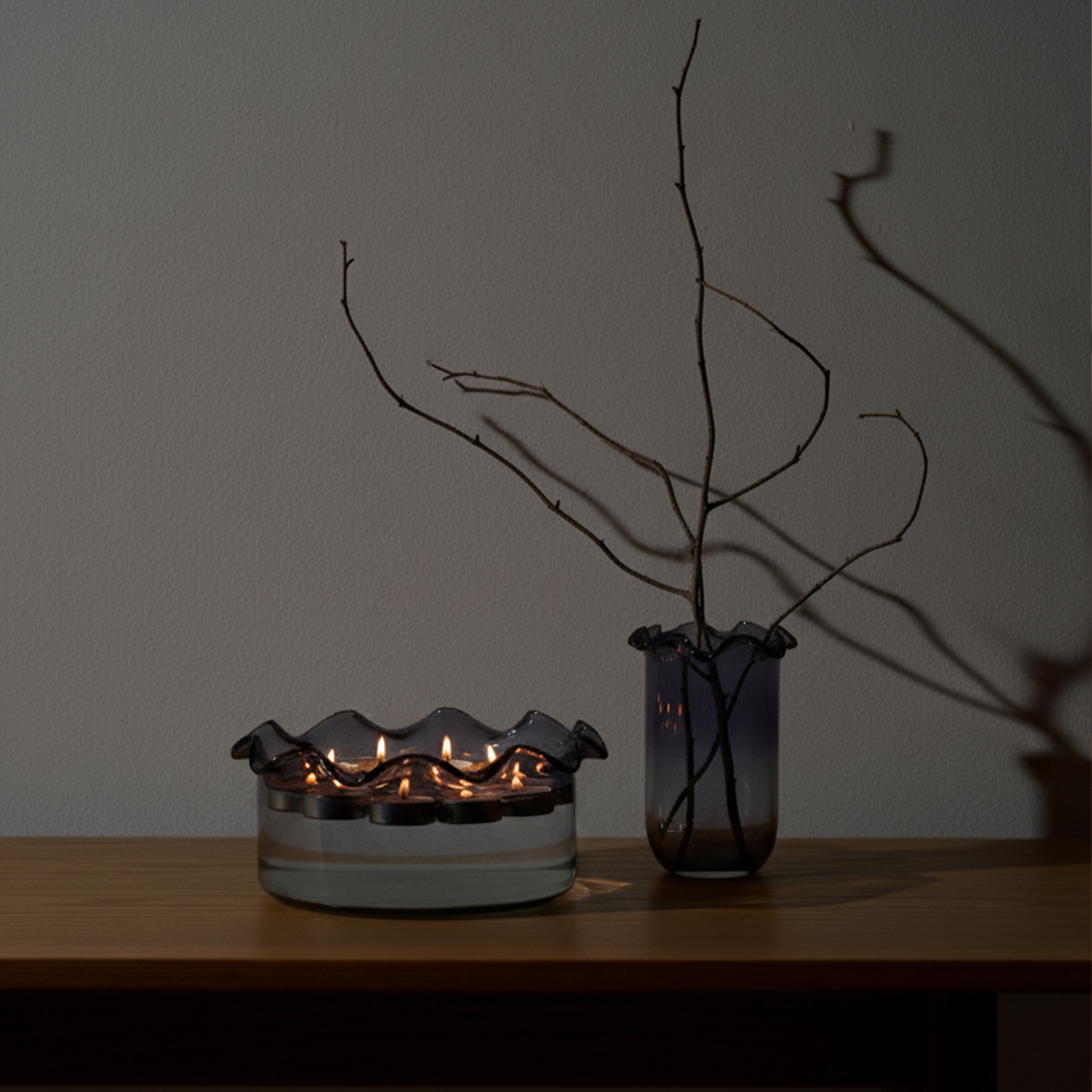 Sculptural Grey - urli Handblown Glass Bowl & Vase