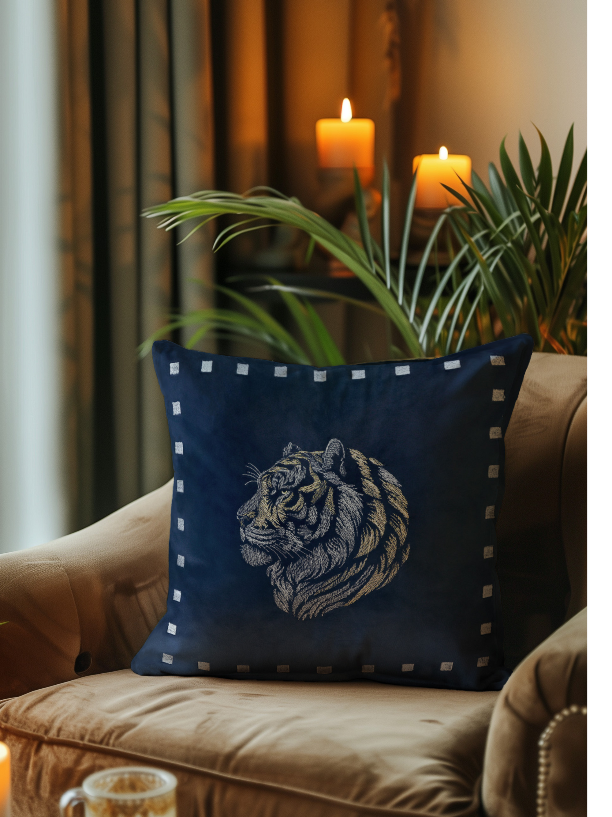 Vanraj Sapphire Velvet Cushion