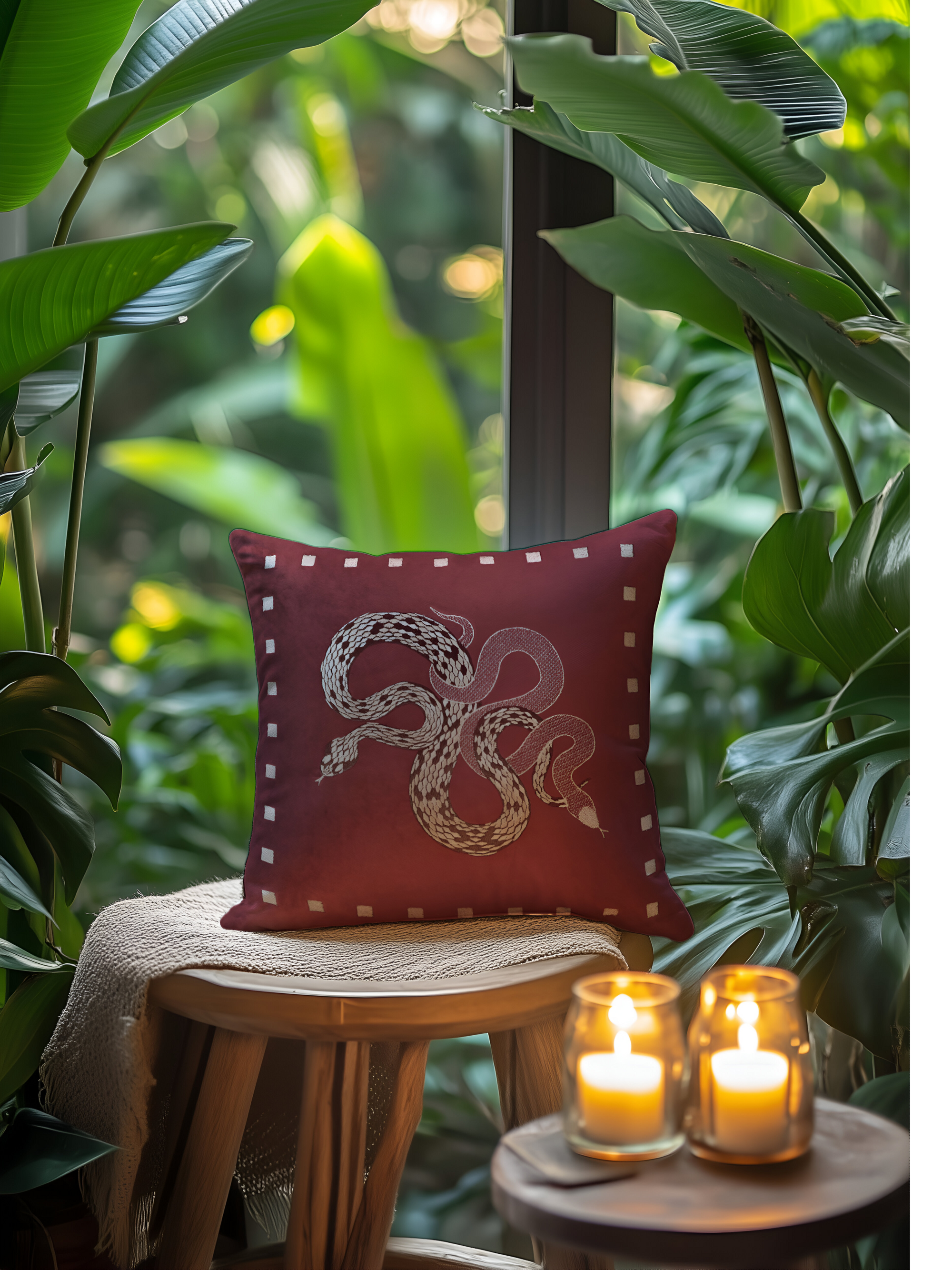 Vasuki Ruby Velvet Cushion