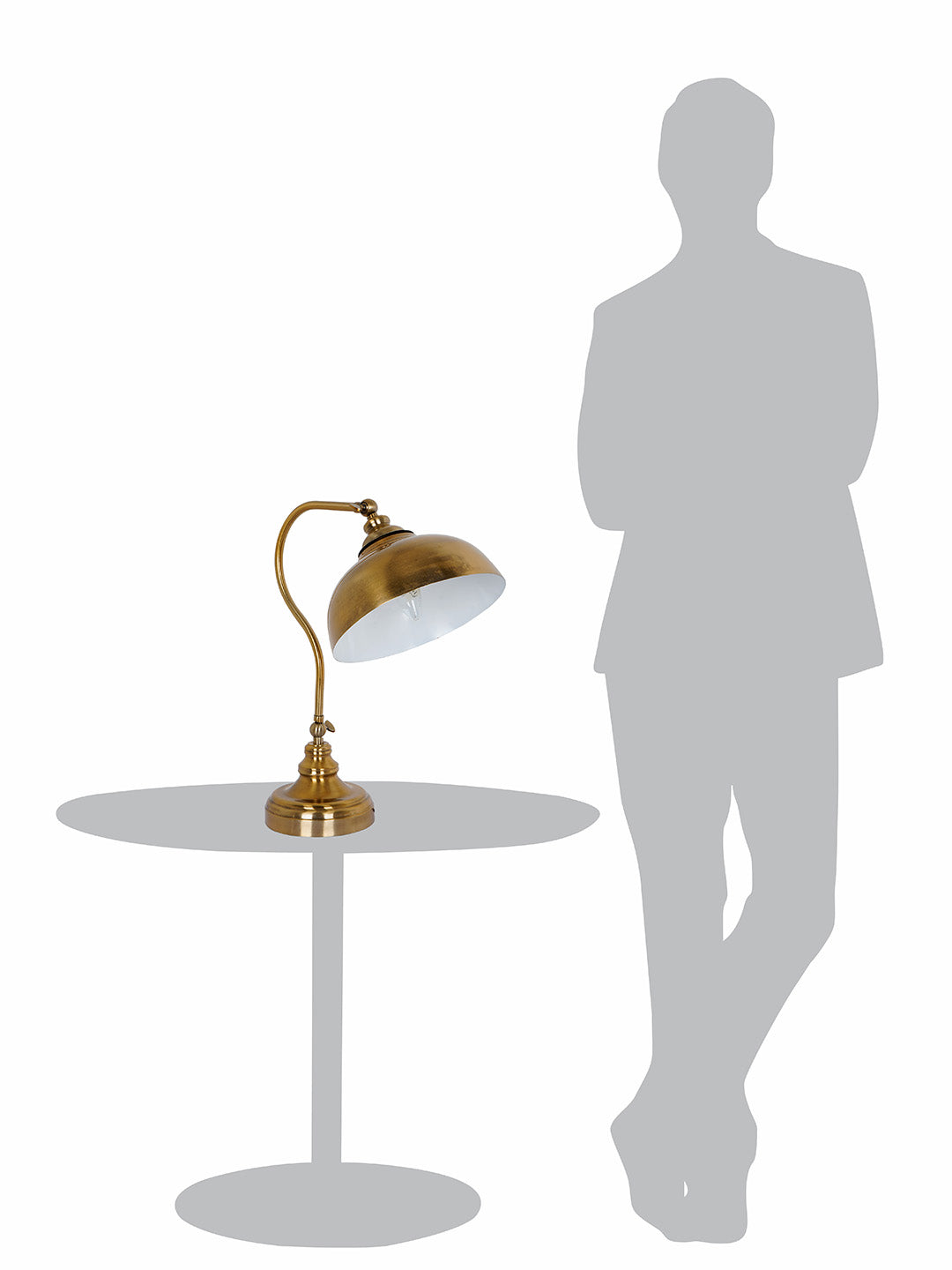 Vintage Charm: Adjustable Gooseneck Antique Brass Table Lamp for Reading & Tasks