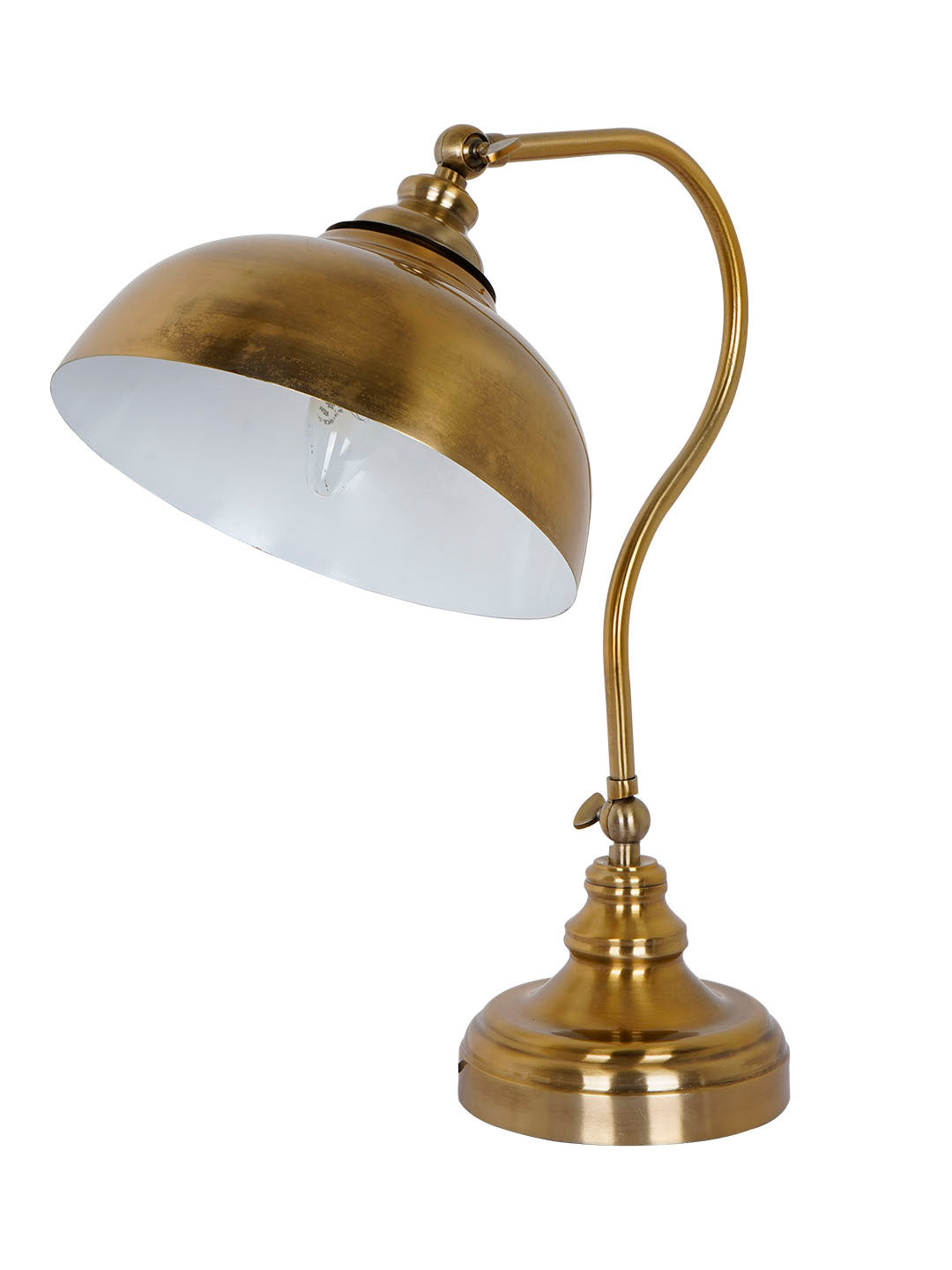 Vintage Charm: Adjustable Gooseneck Antique Brass Table Lamp for Reading & Tasks