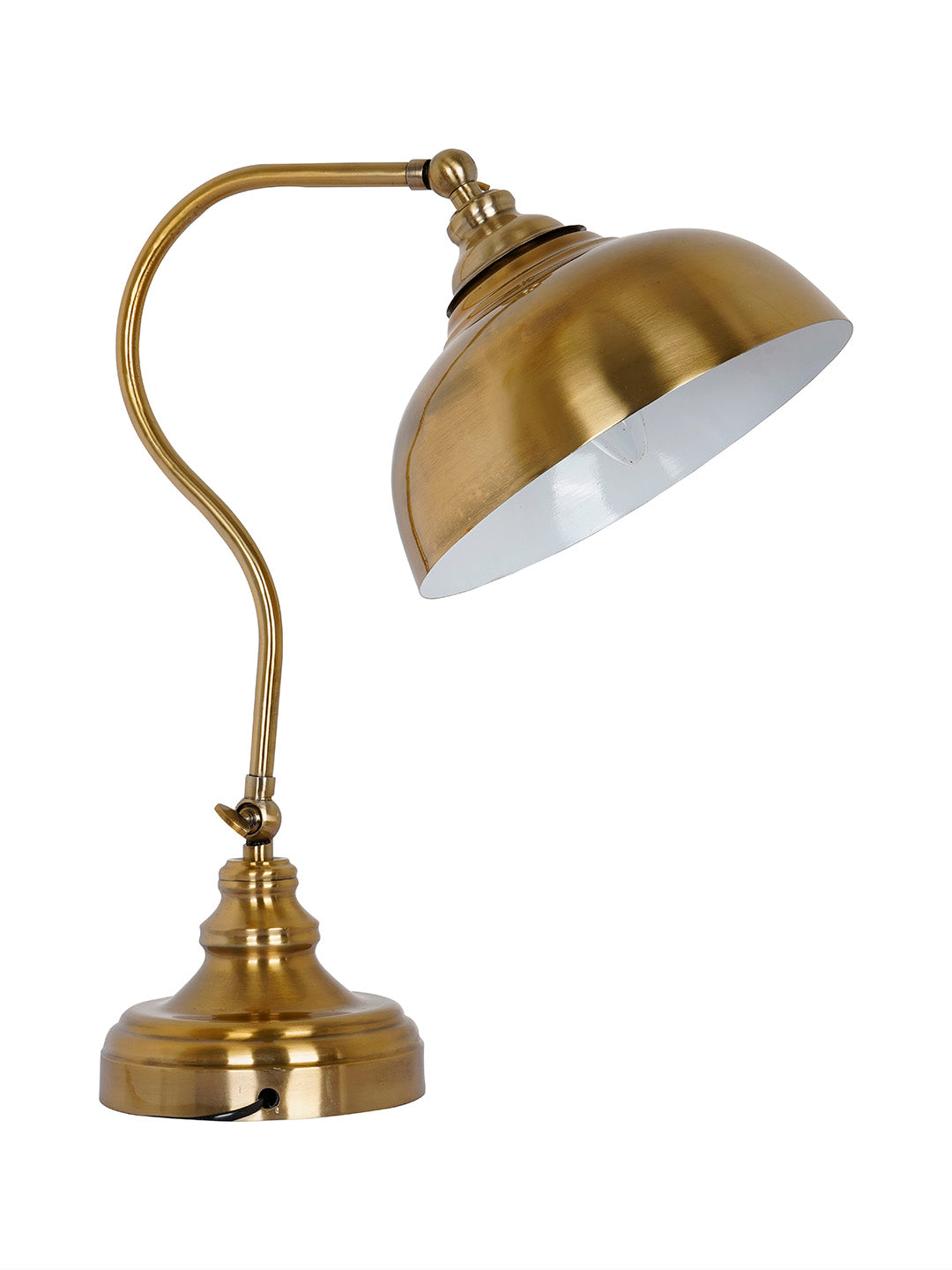 Vintage Charm: Adjustable Gooseneck Antique Brass Table Lamp for Reading & Tasks
