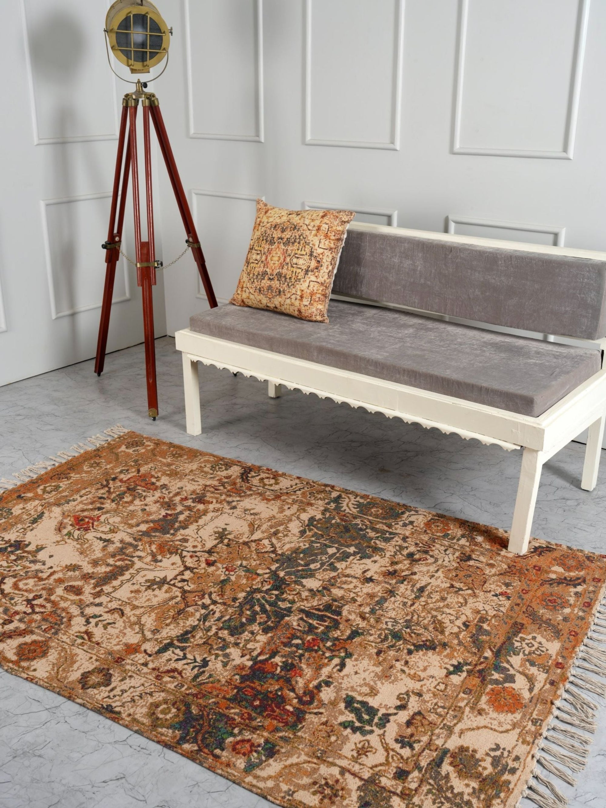 Cotton Printed Rug - Vintage Floral