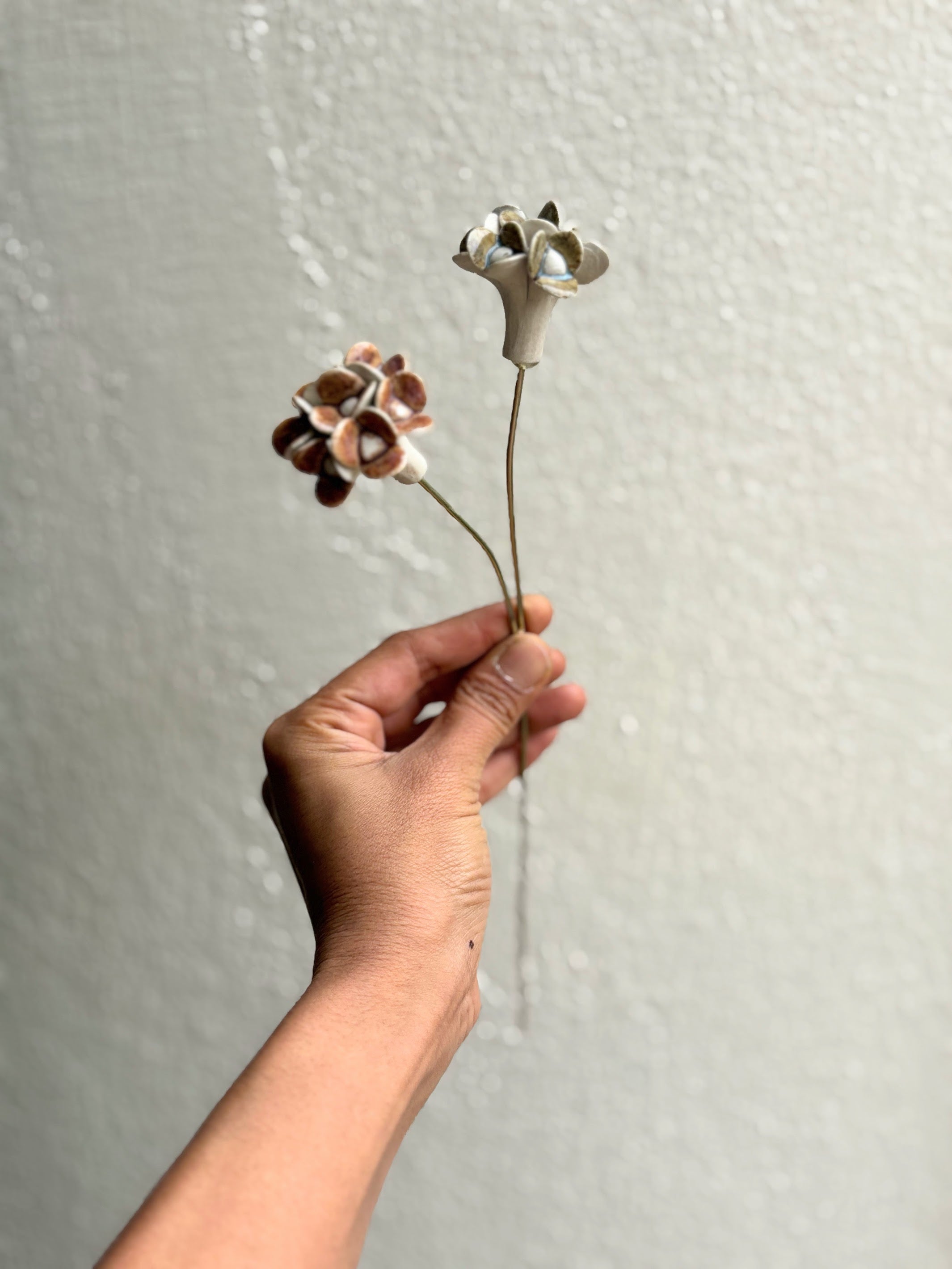 Vintage Hydrengea - Two flower Stem Mixed