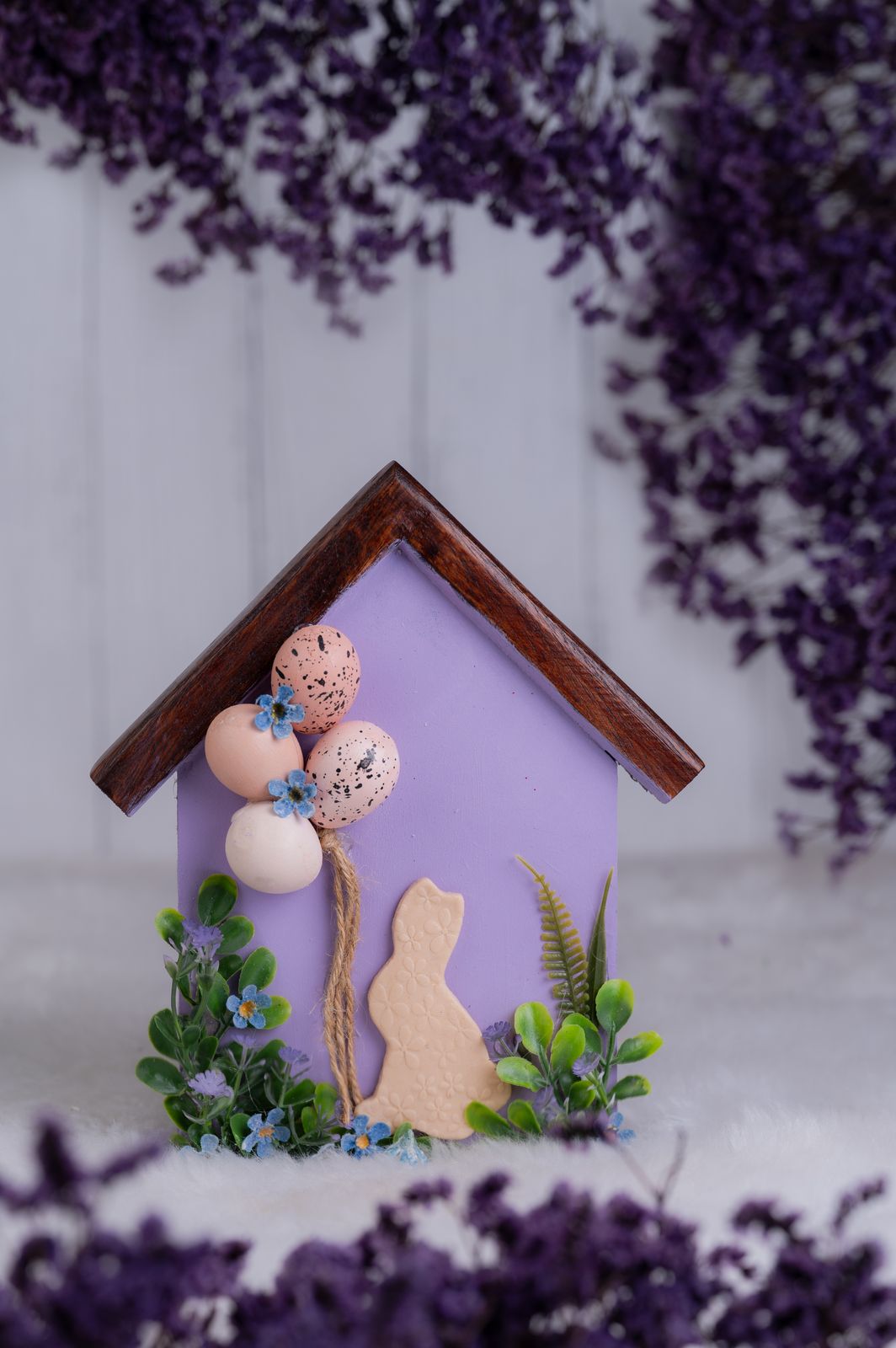 Bunny Purple House Table Decor