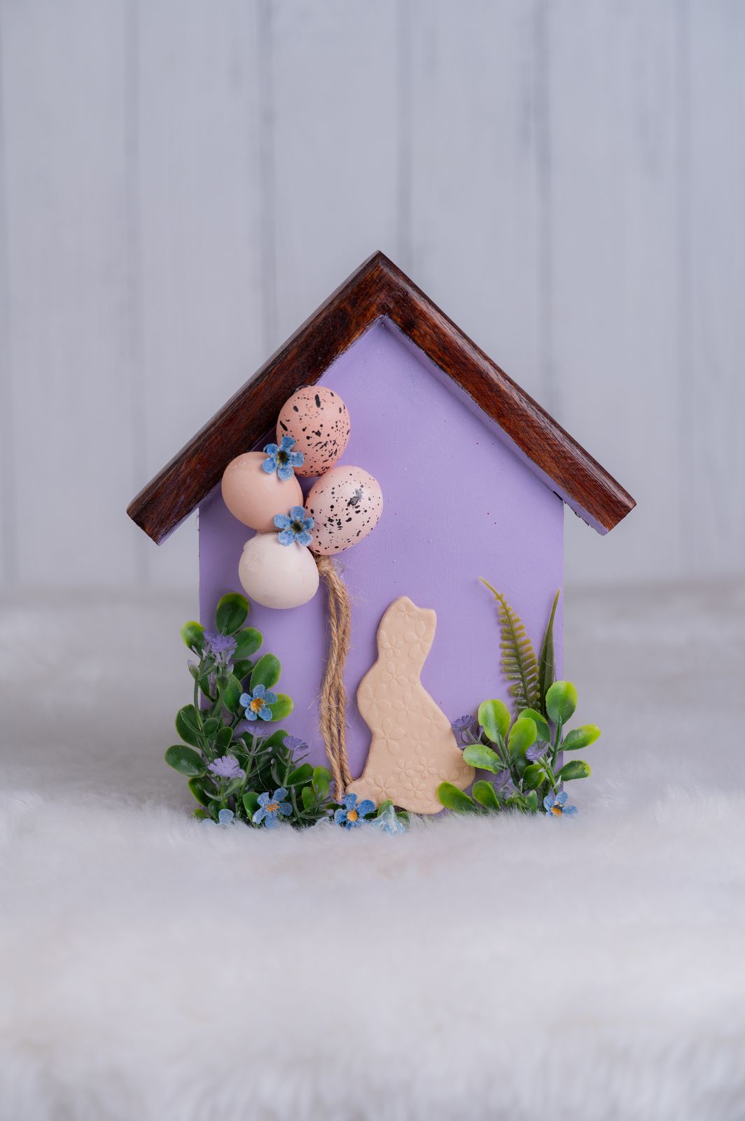 Bunny Purple House Table Decor