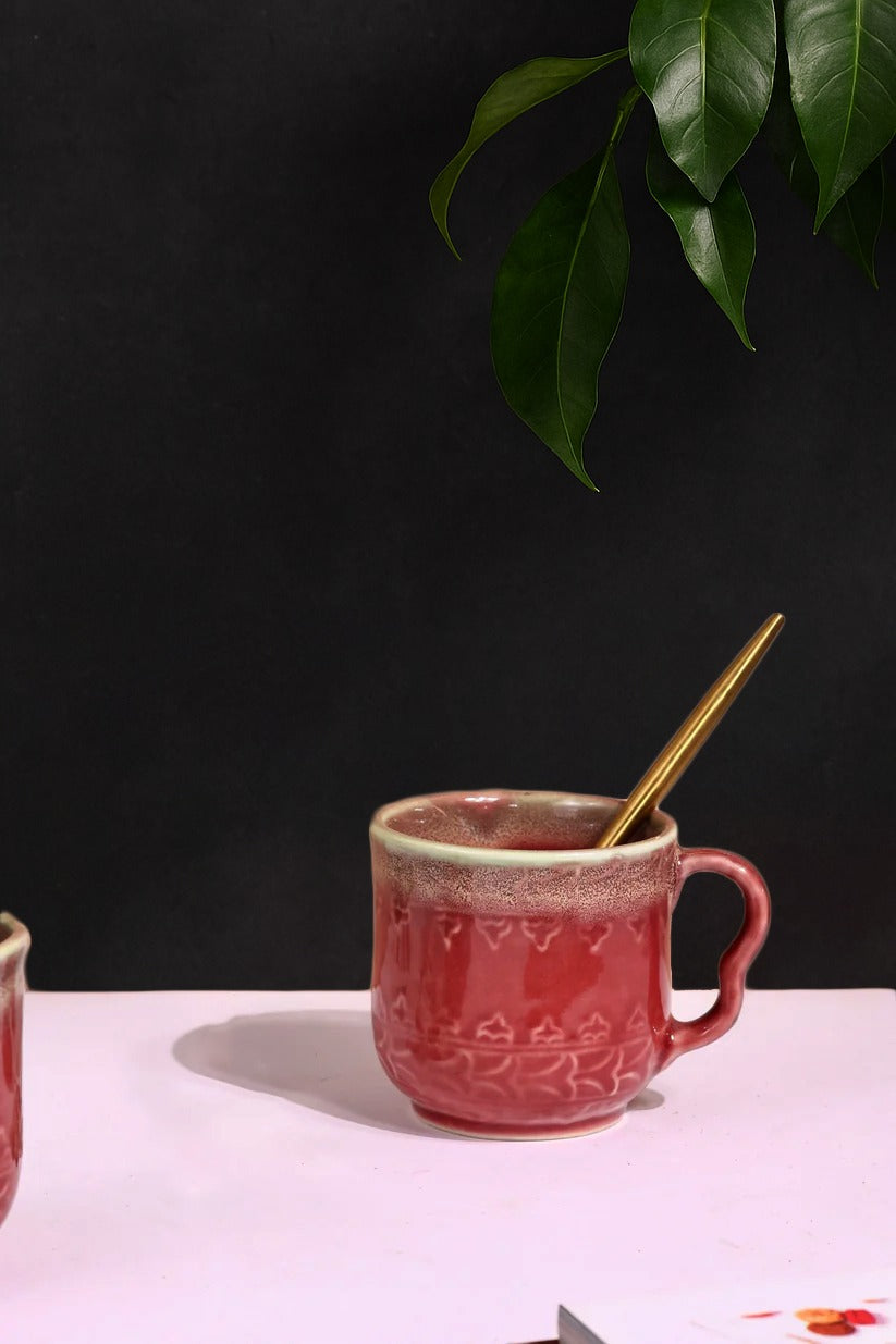 Regal Red Mug by Glimpse Homes | 220 ml | Set of 2 mugs