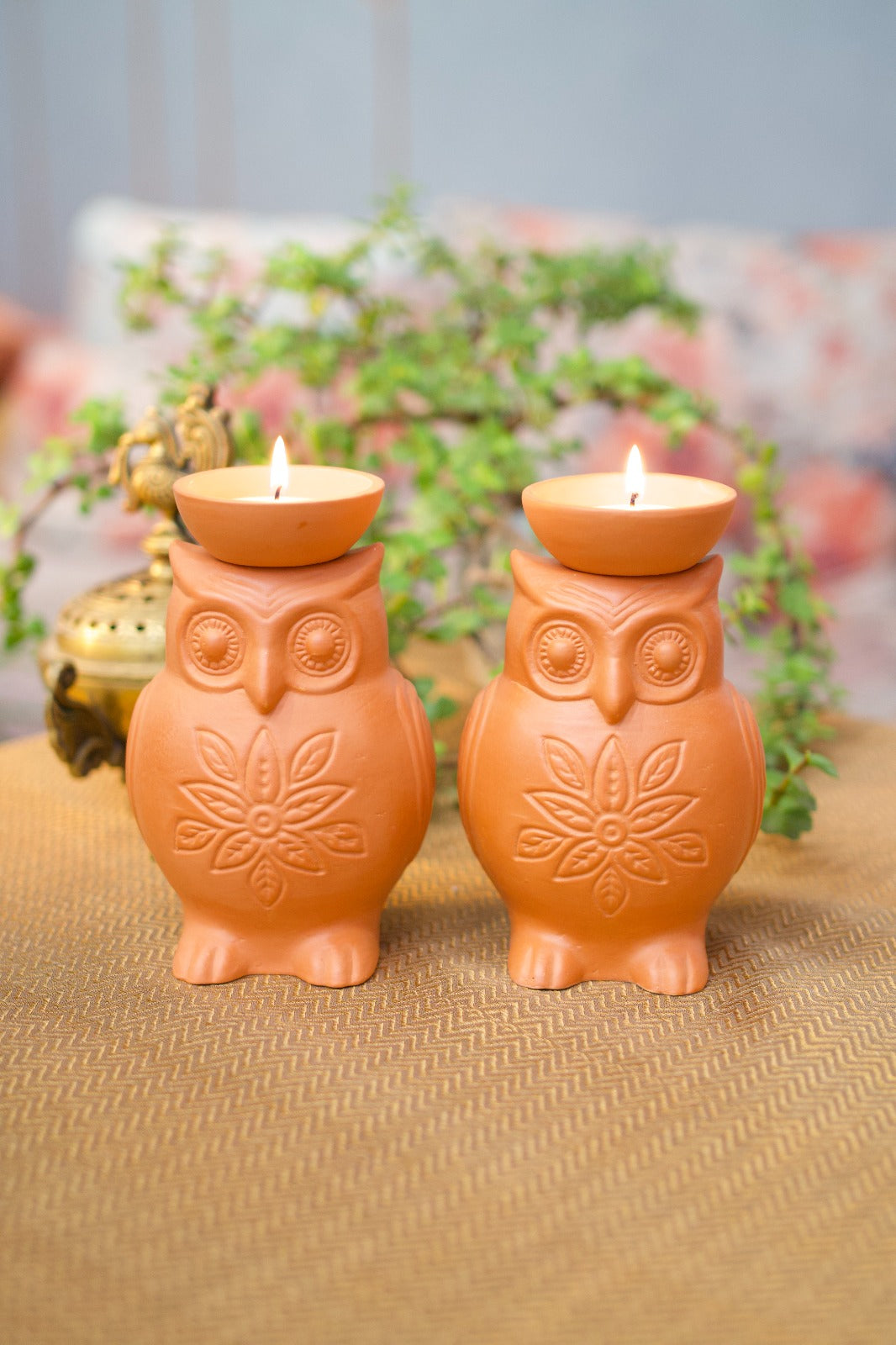 Set of 2 Owl Diya