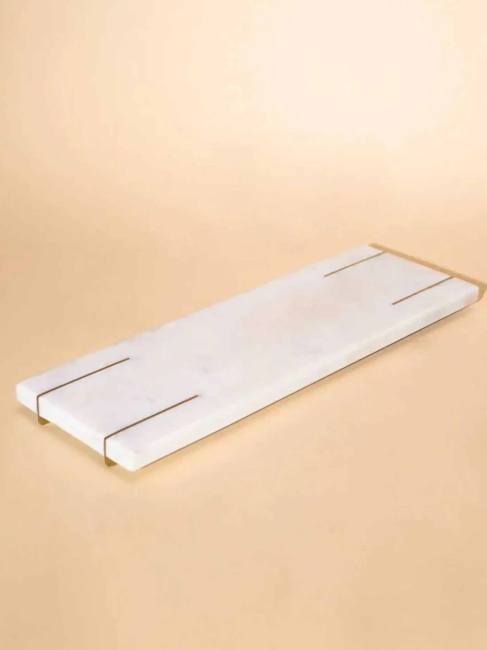 White Marble Cake Stand and Tray Set with Gold Base