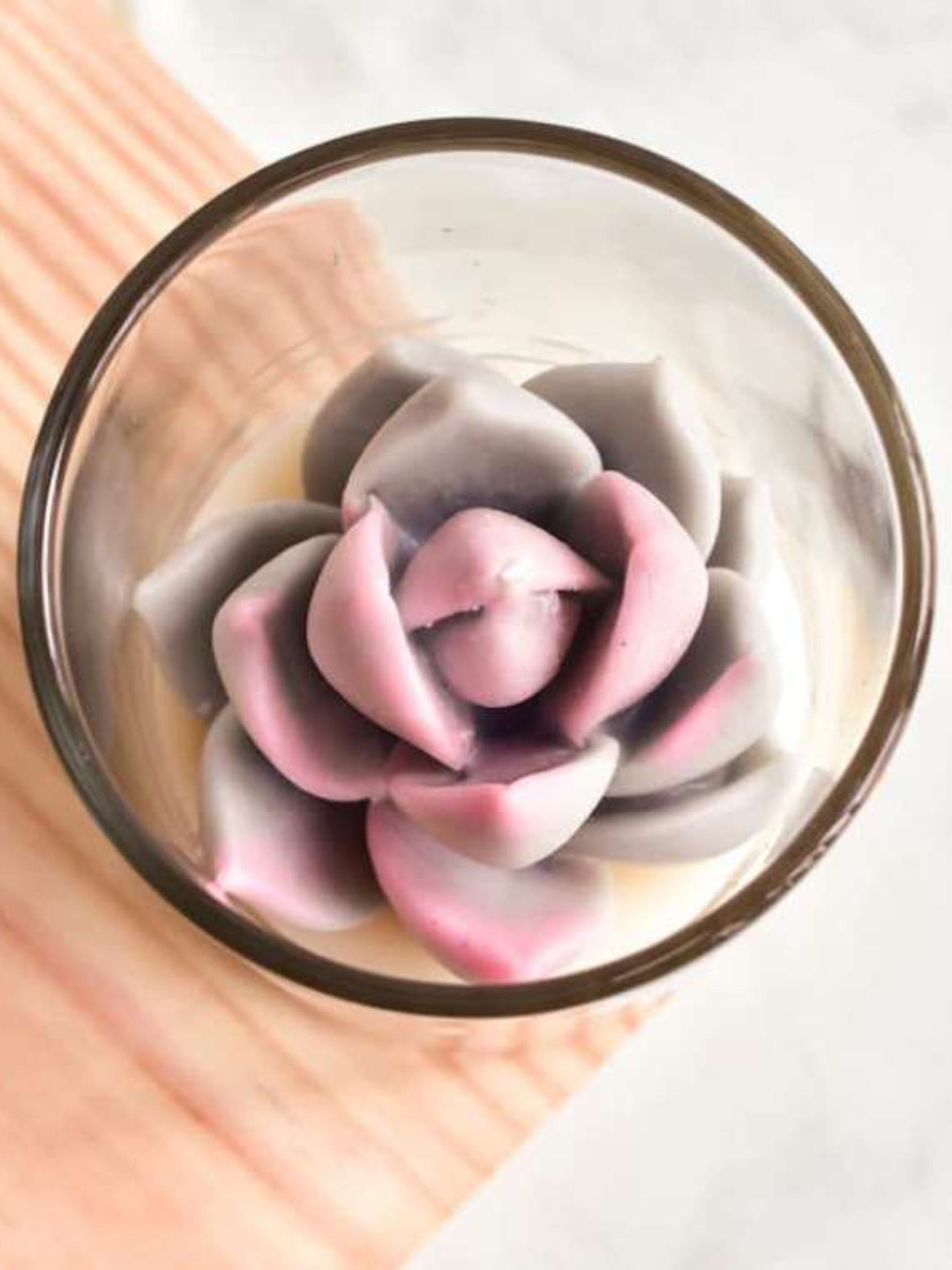 White Soy Scented Candle With Succulent On Top