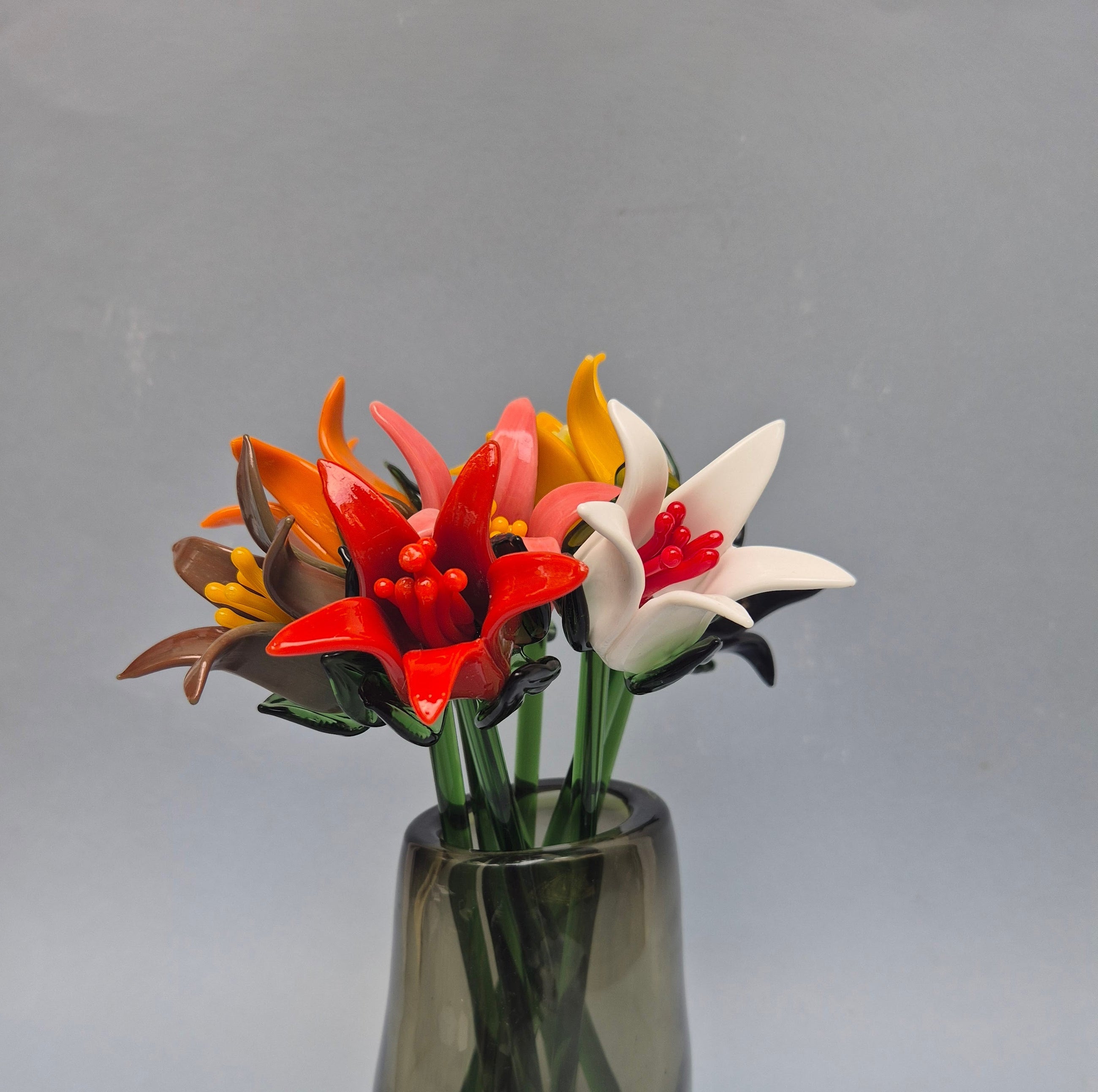 Tinsel Lily Glass Flower Stem - White