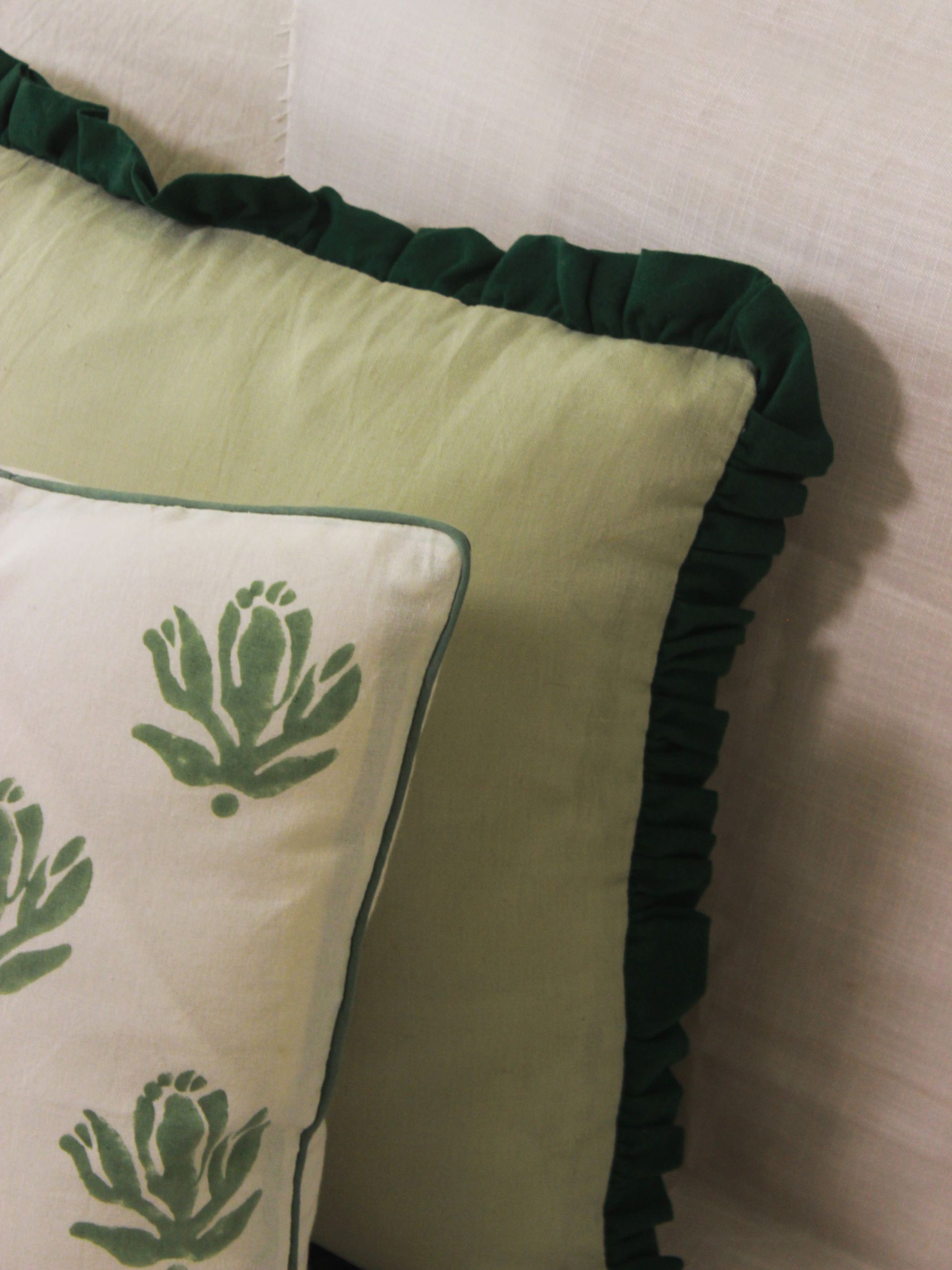 Cotton Cushion Cover - Wildflower Block Printed