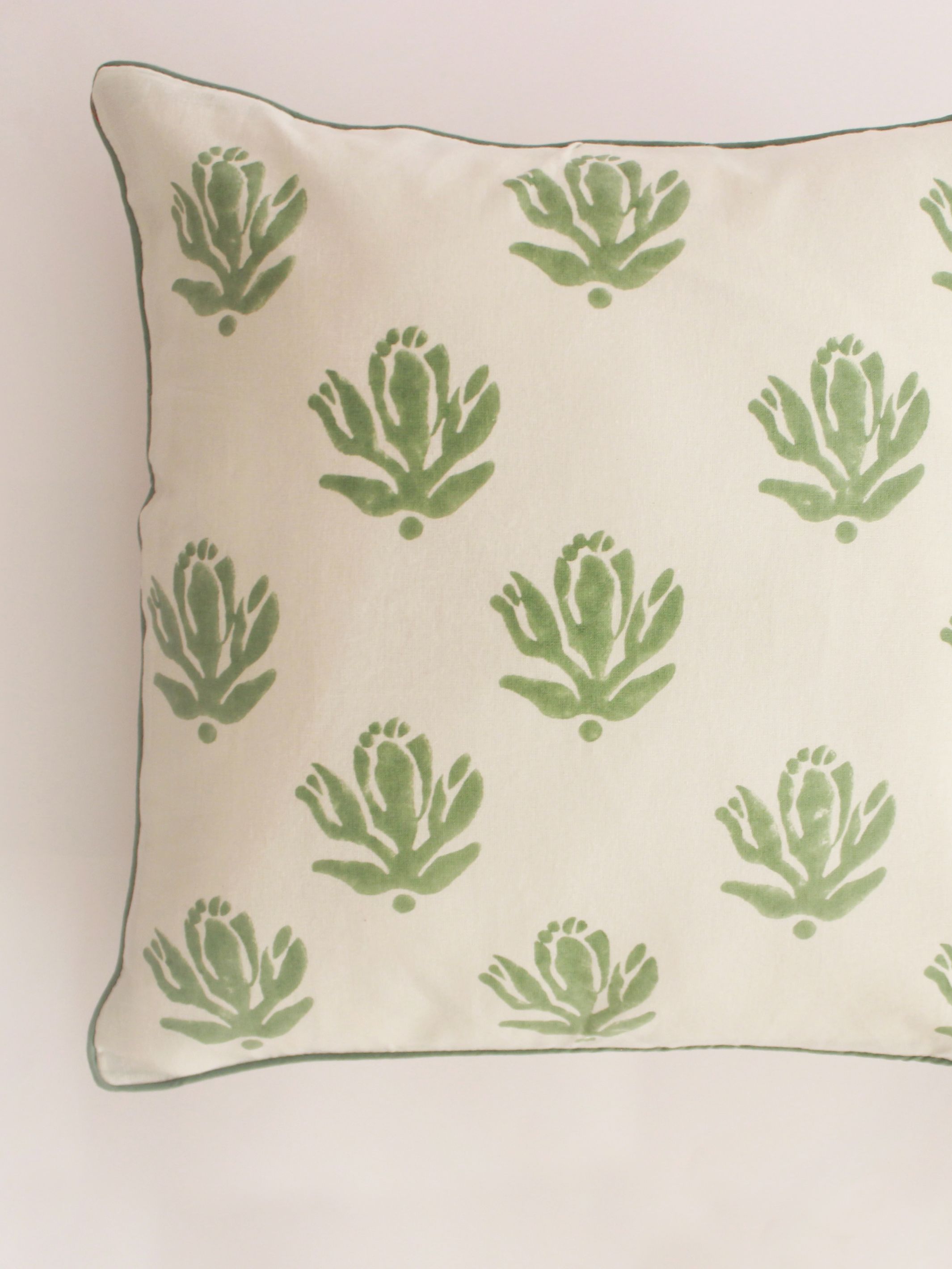 Cotton Cushion Cover - Wildflower Block Printed