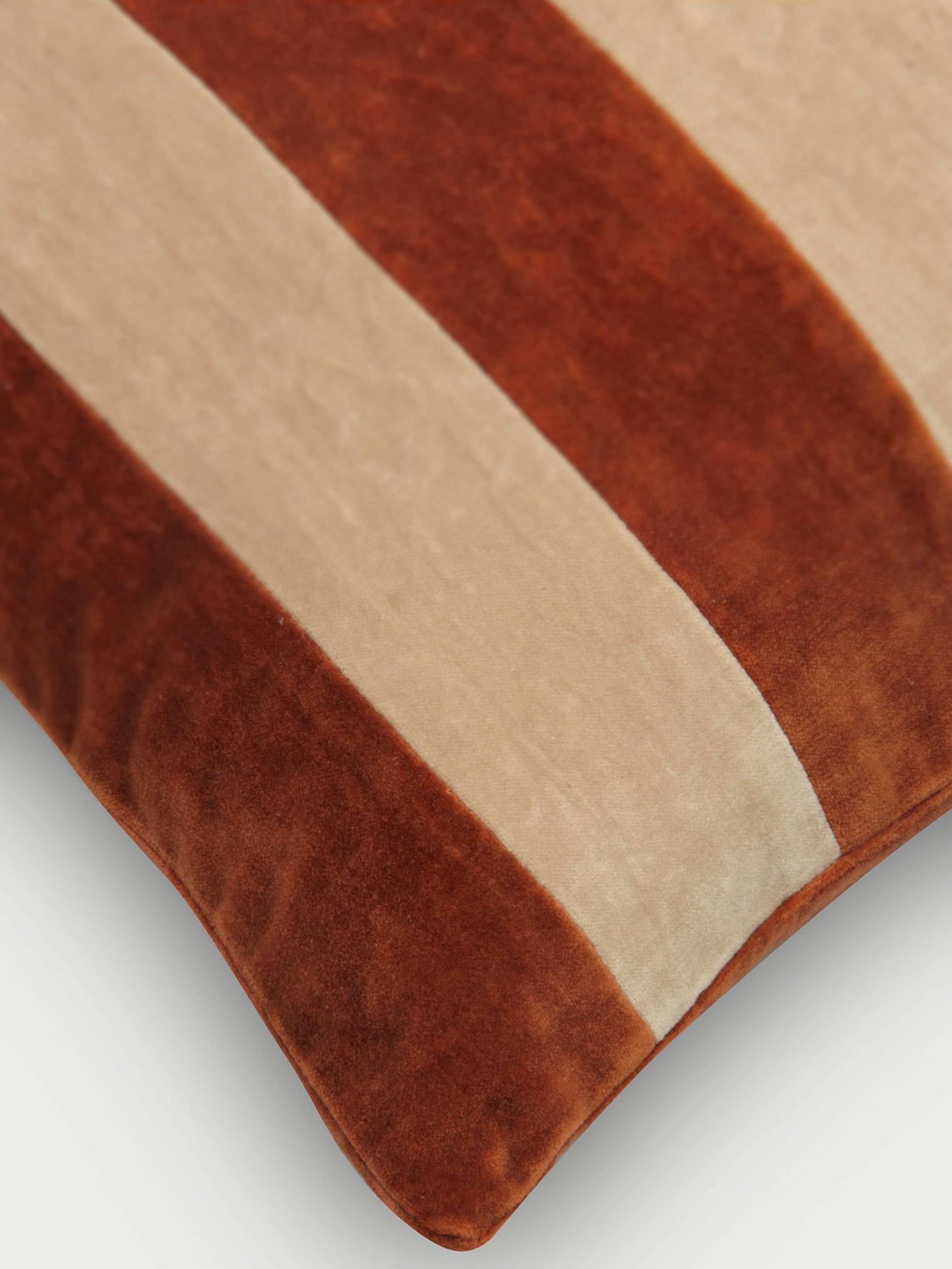 Willow Burnt Orange Velvet Stripe Cushion Cover