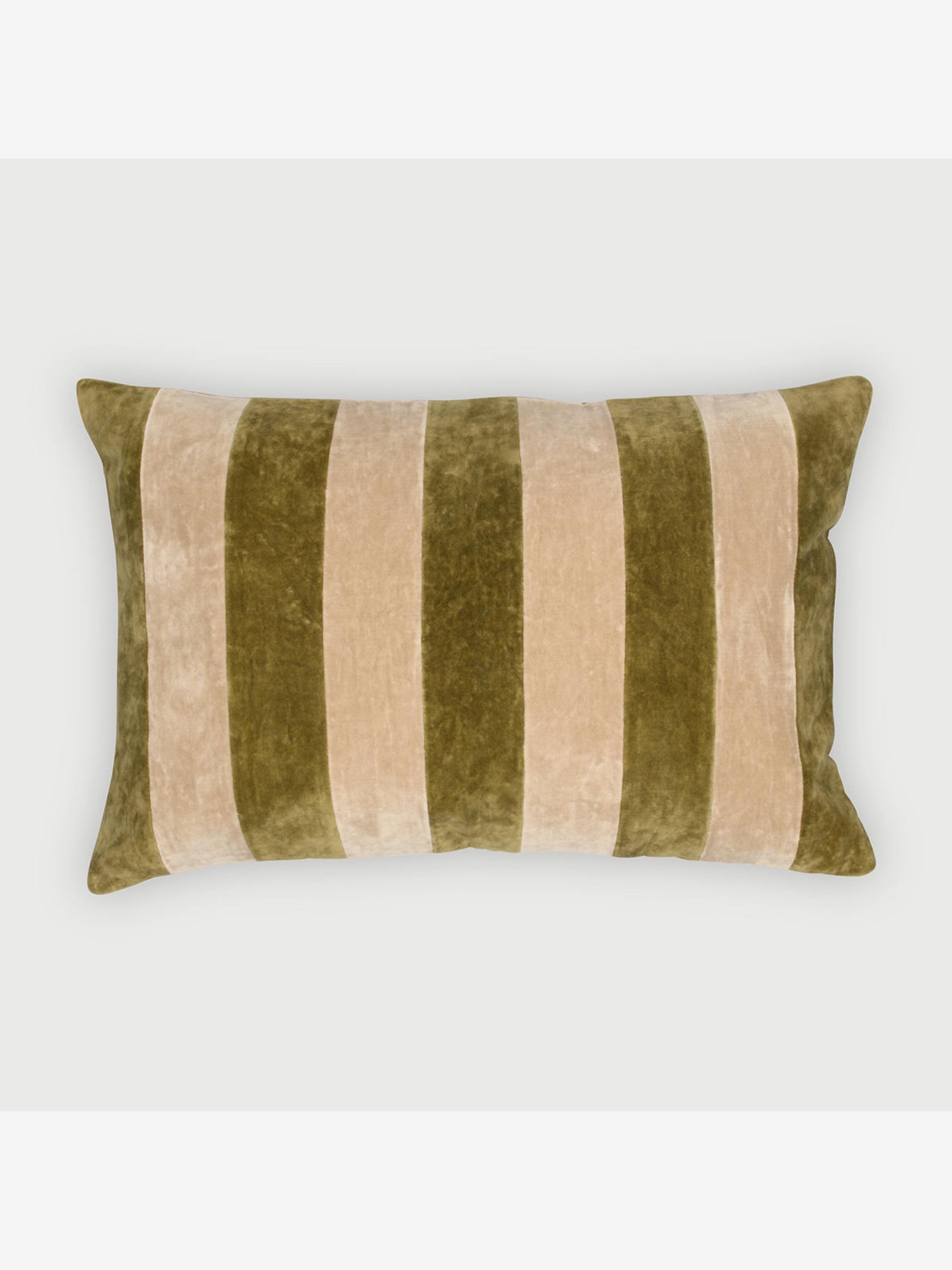 Willow Olive Velvet Stripe Cushion Cover
