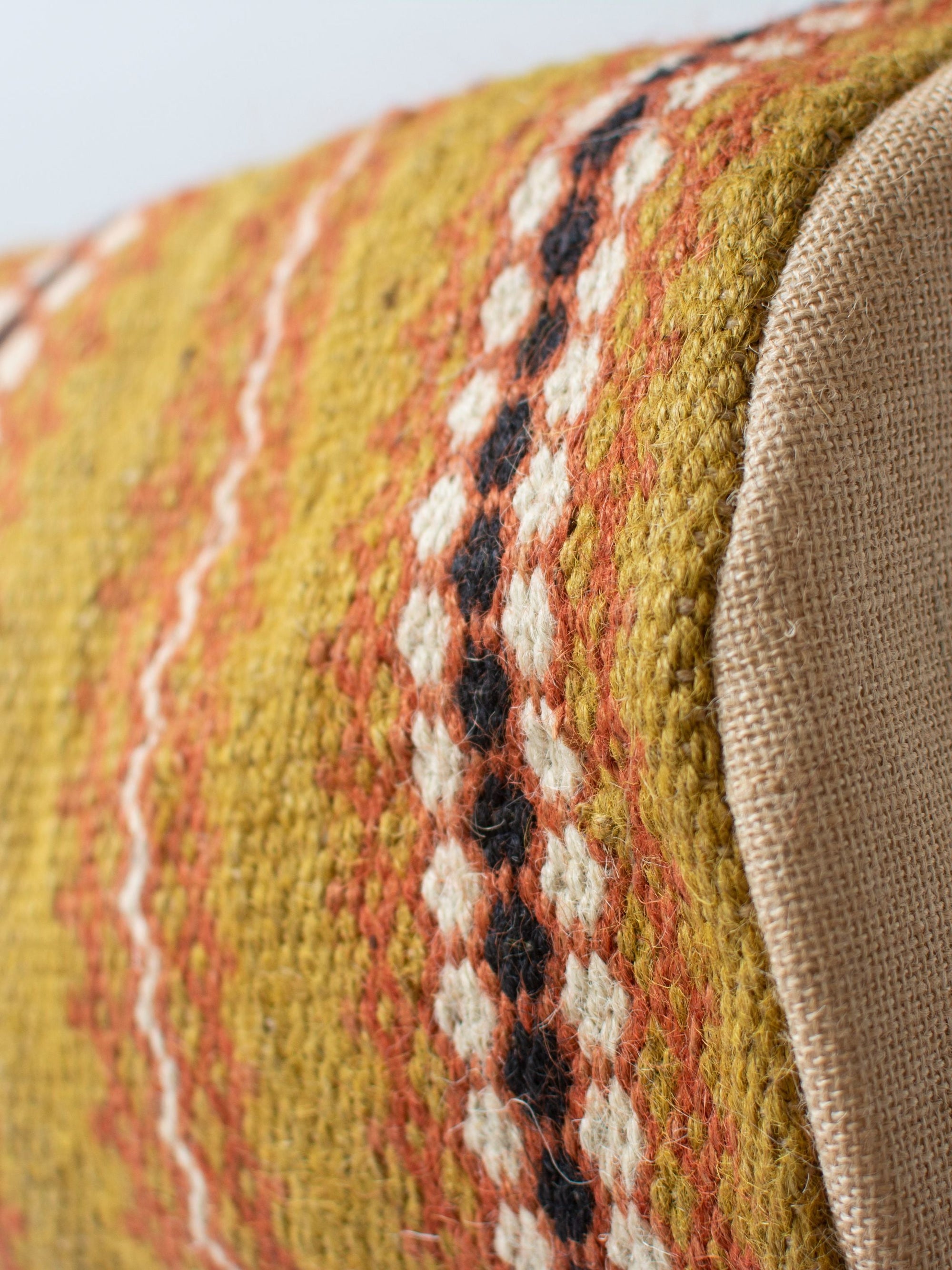 Yellow Ochre Jute Handwoven Basket Large