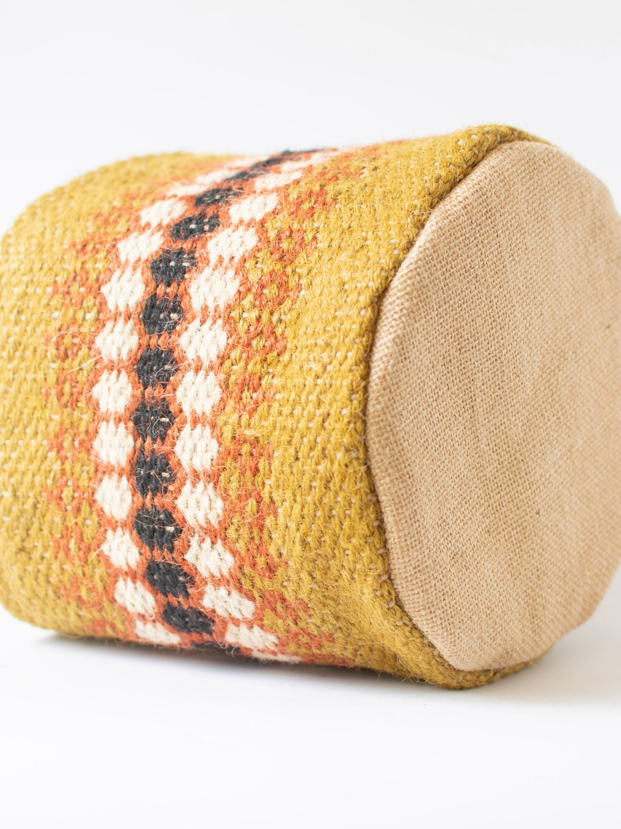 Yellow Ochre Jute Handwoven Basket Medium