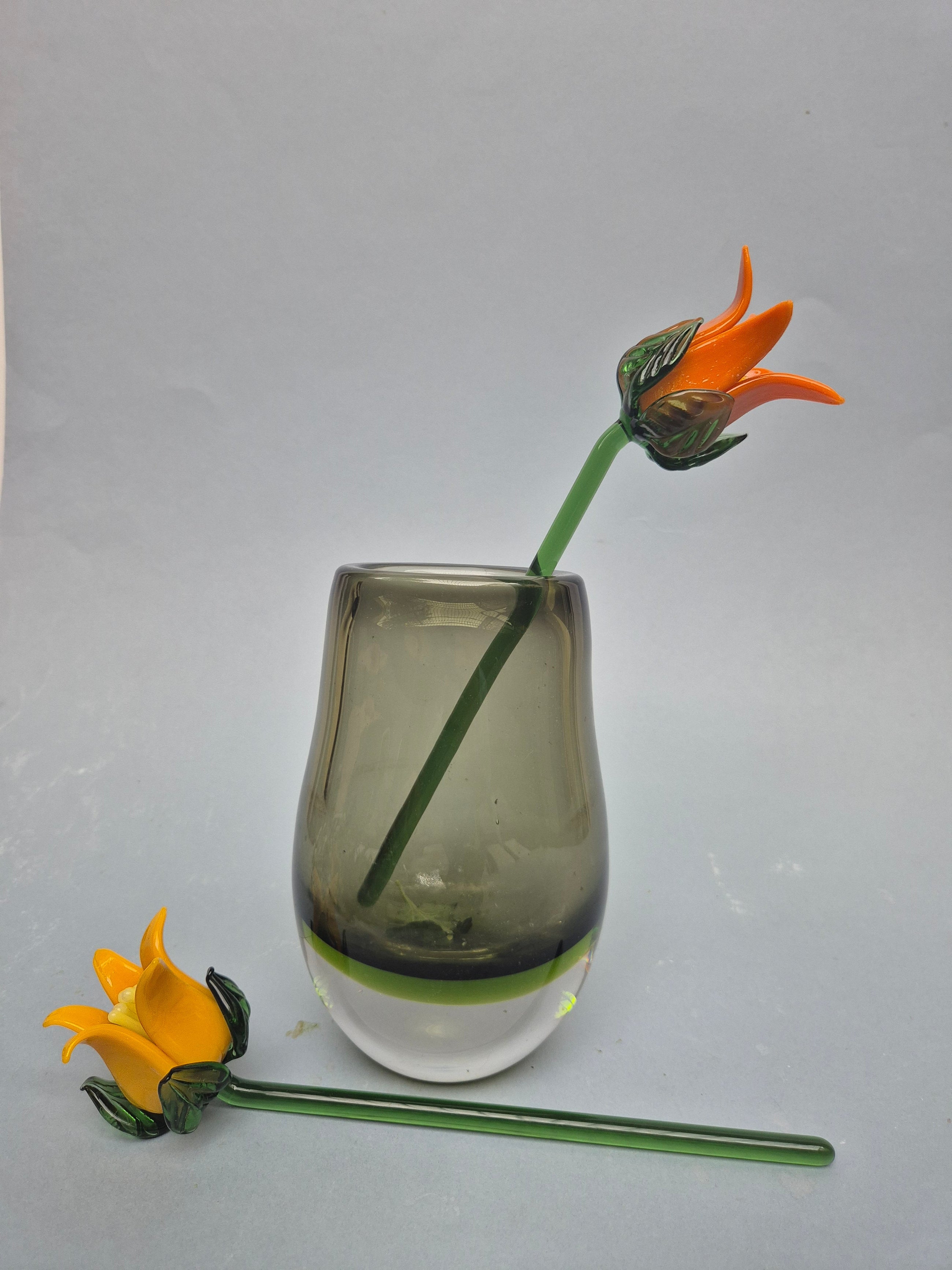 Tinsel Lily Glass Flower Stem - Yellow
