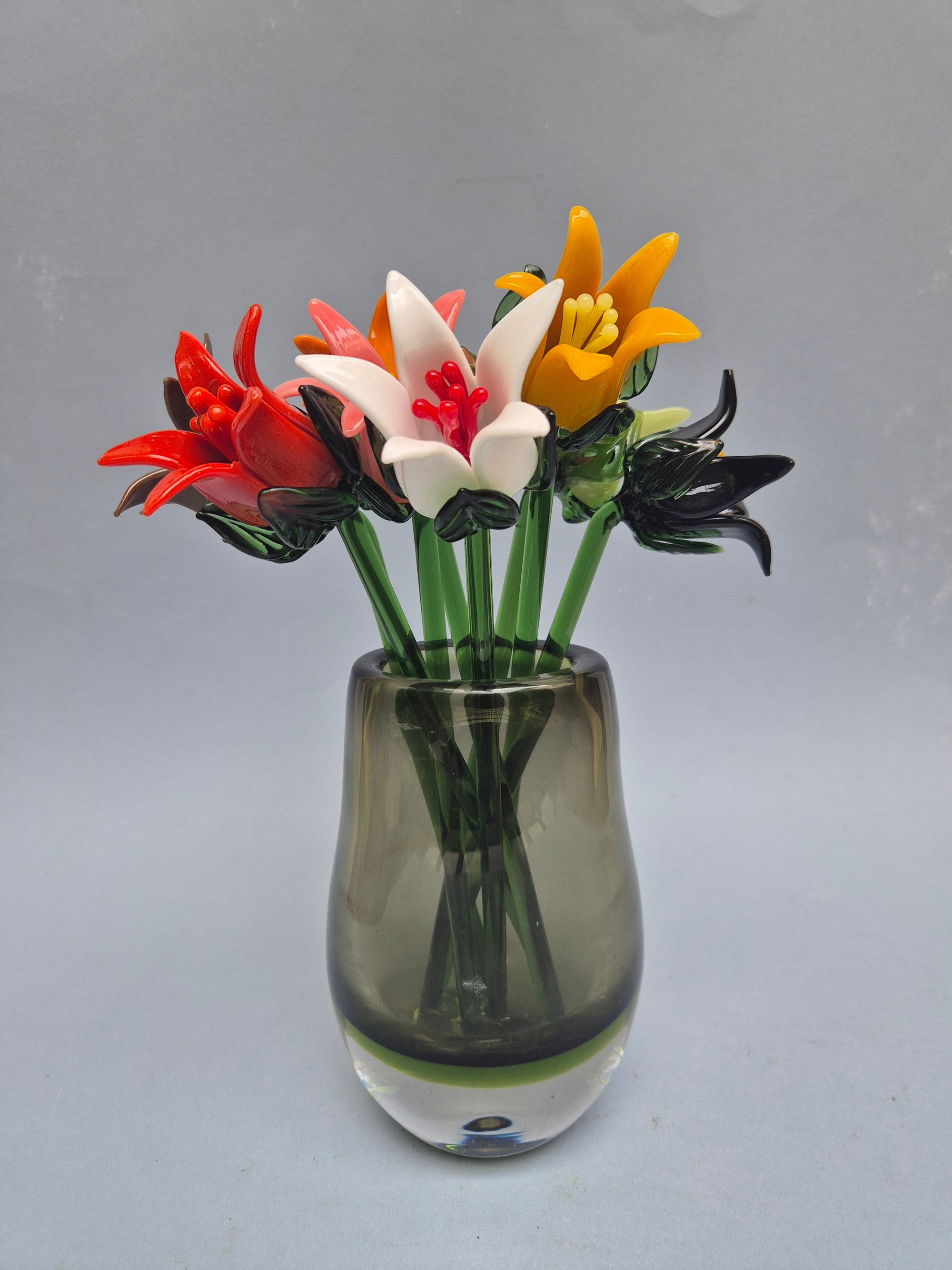 Tinsel Lily Glass Flower Stem - Yellow