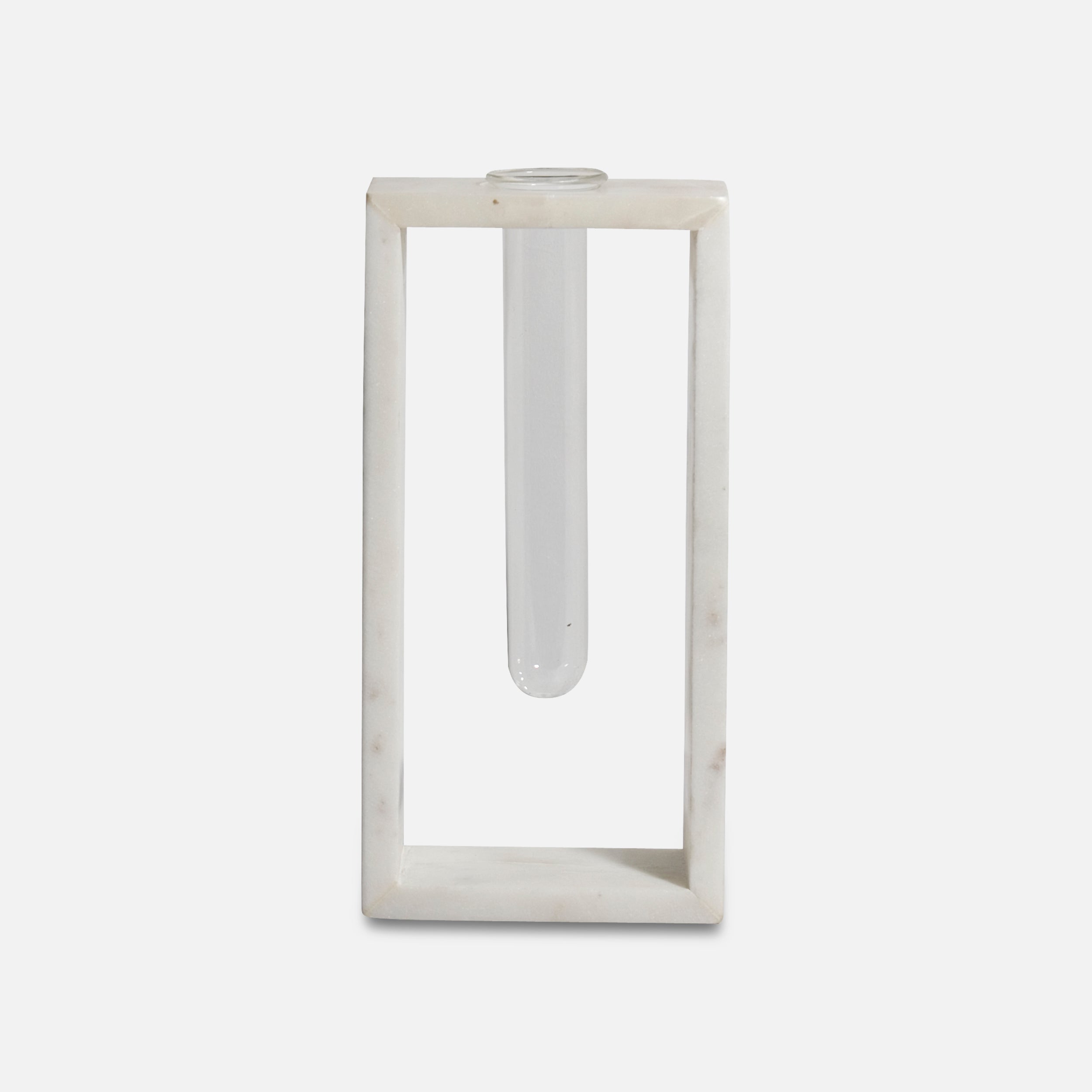 TUBULE - IVORY MARBLE GLASS DECOR VASE