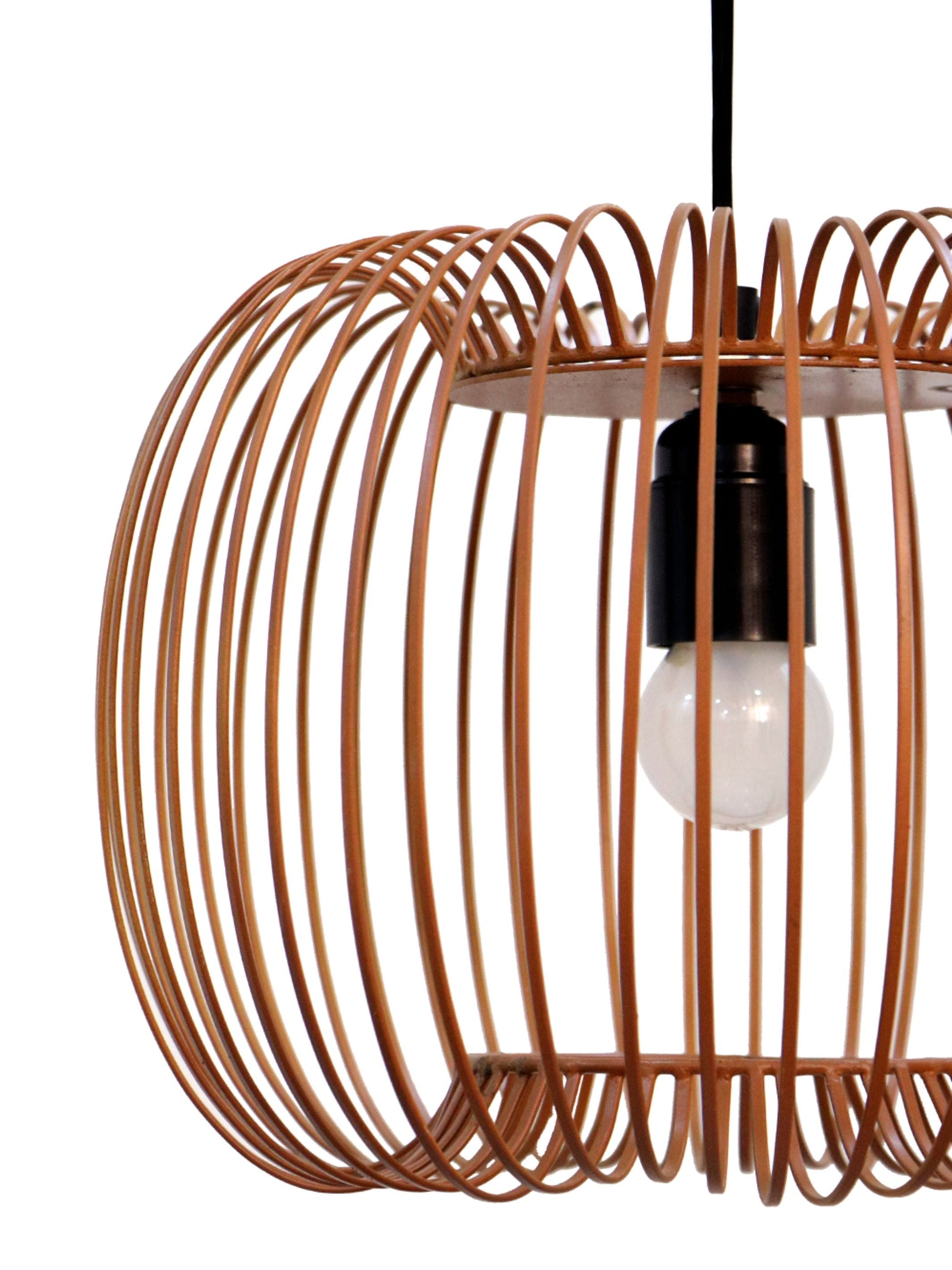 Zura Bubble Pressed Brown Hanging Lamp