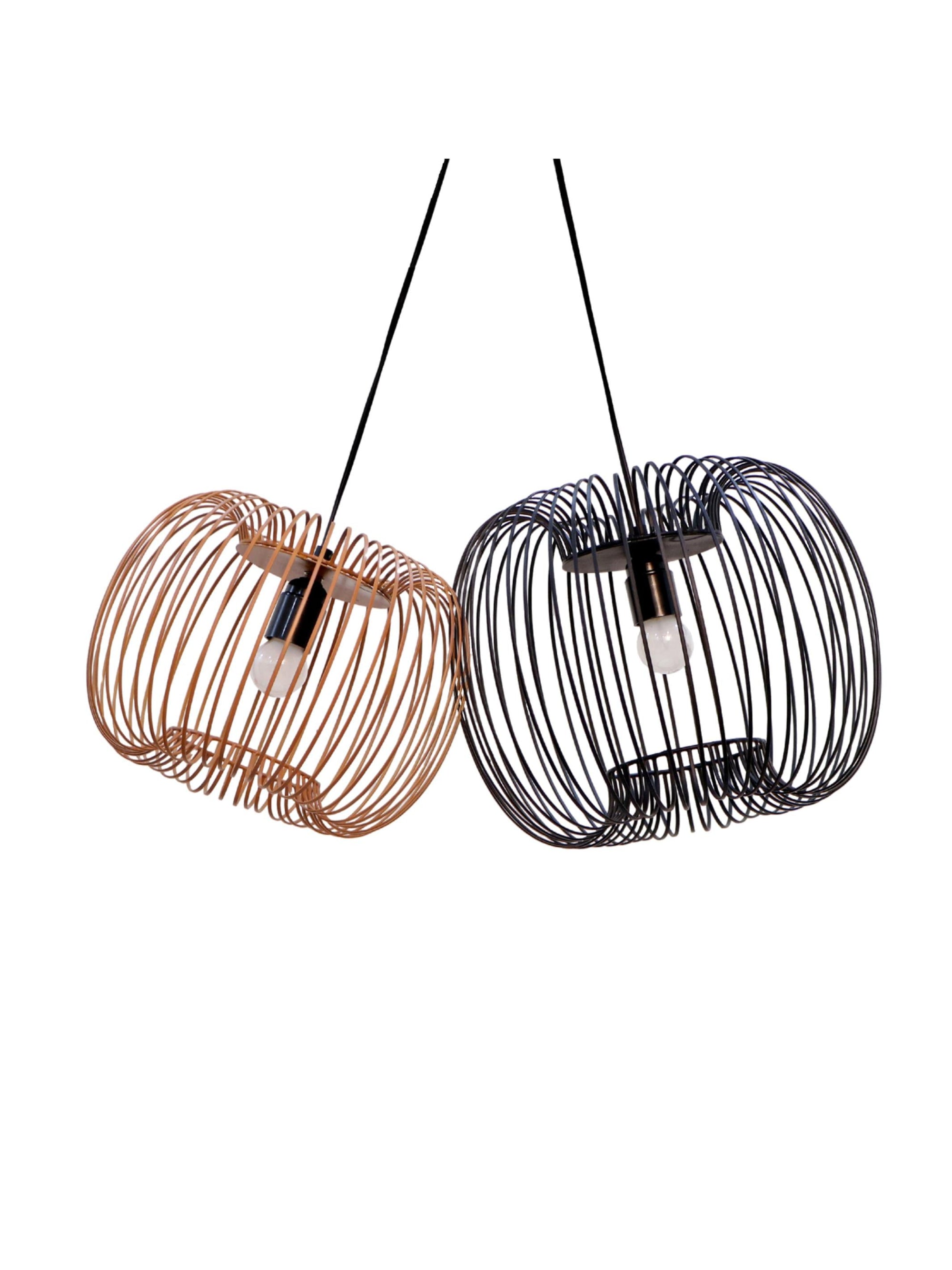 Zura Bubble Pressed Brown Hanging Lamp