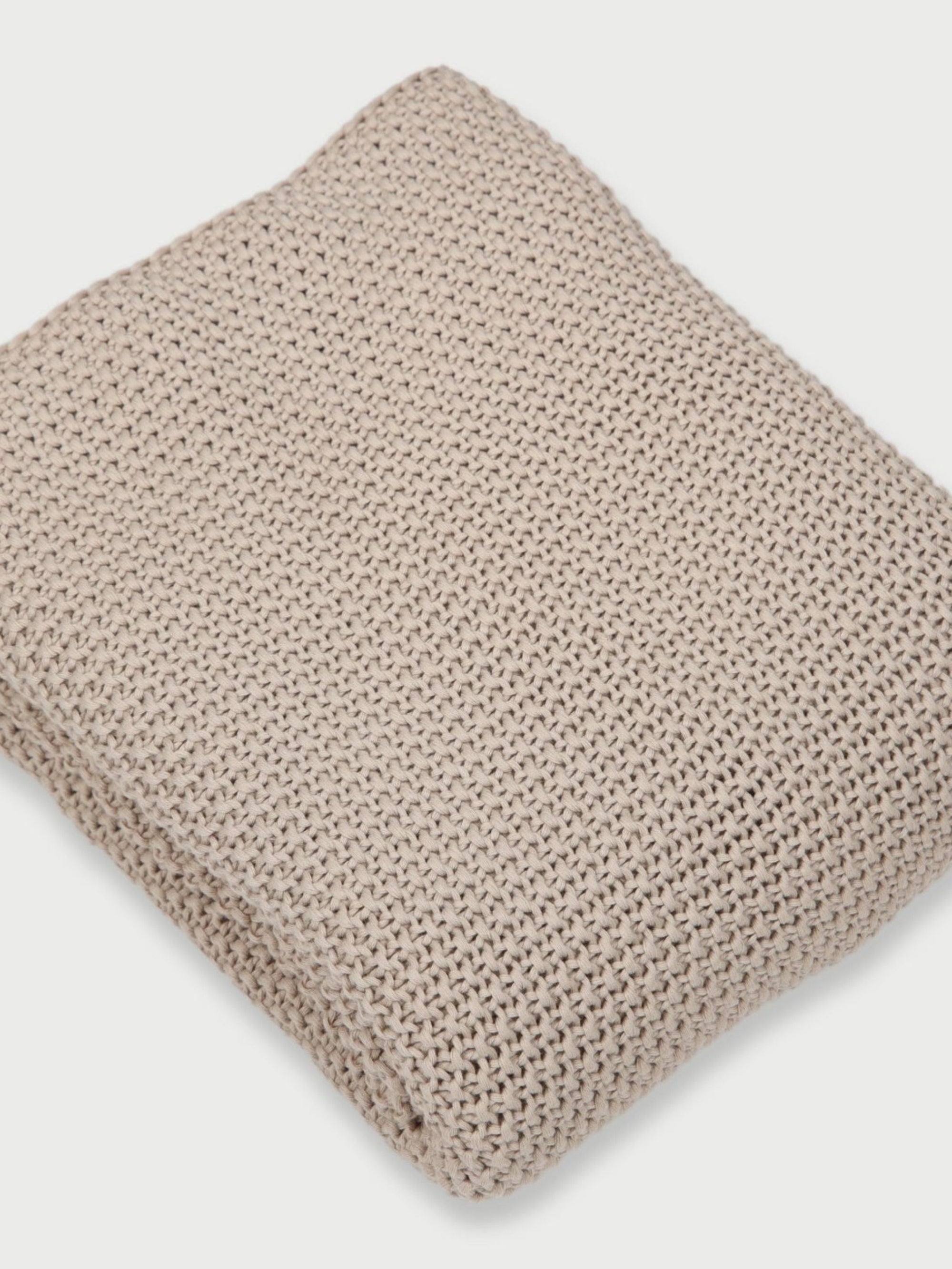 Knit Throw - Beige Moss
