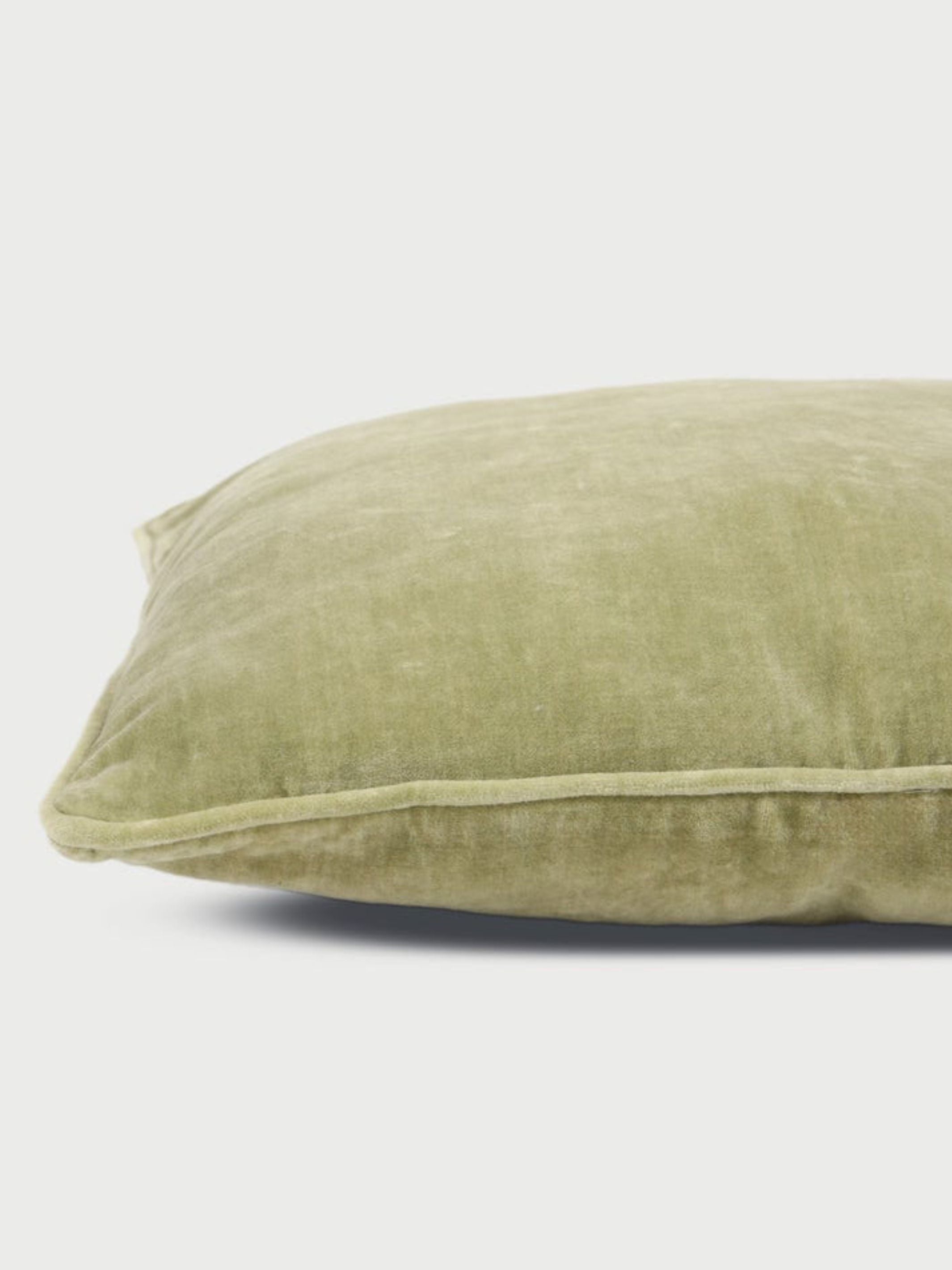 Cushion Cover - Moss Green Velvet Euro Sham
