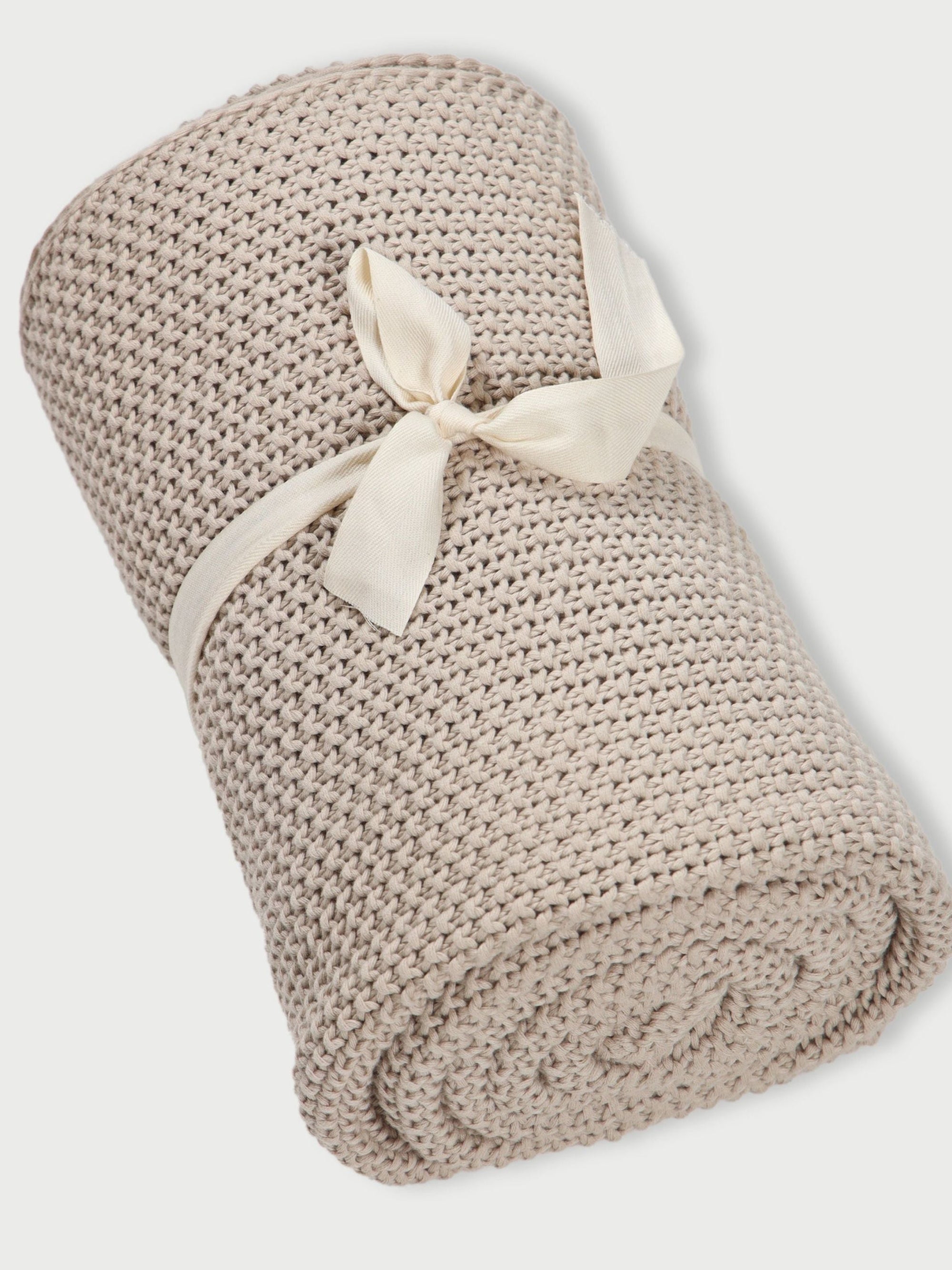Knit Throw - Beige Moss