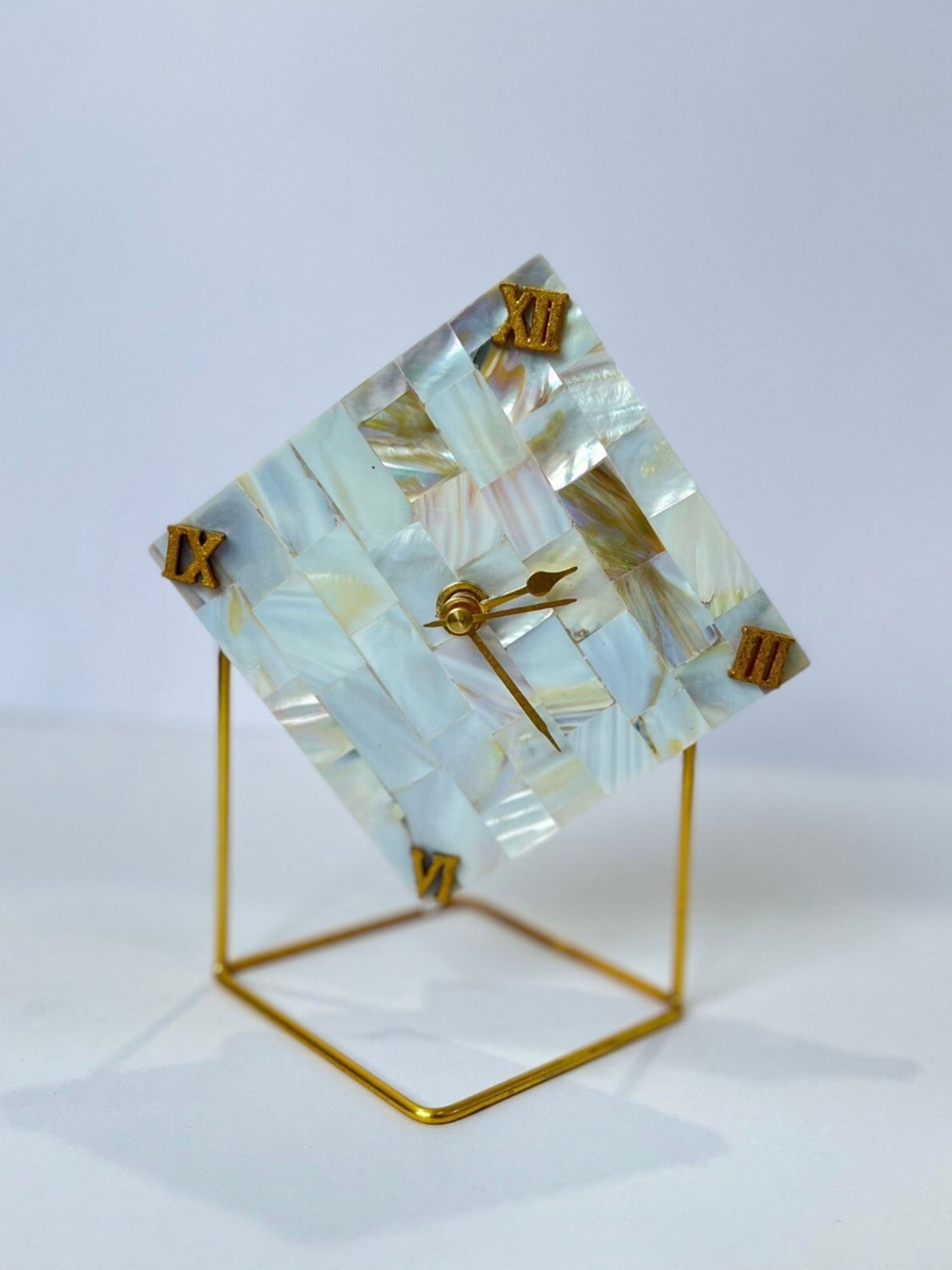 Desk Clock - Mother of Pearl