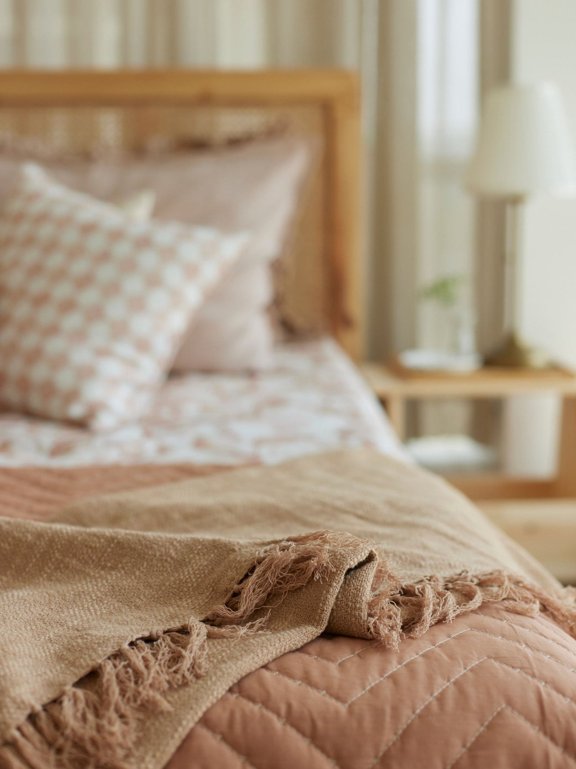 Quilted Bedding Set - Chevron Blush