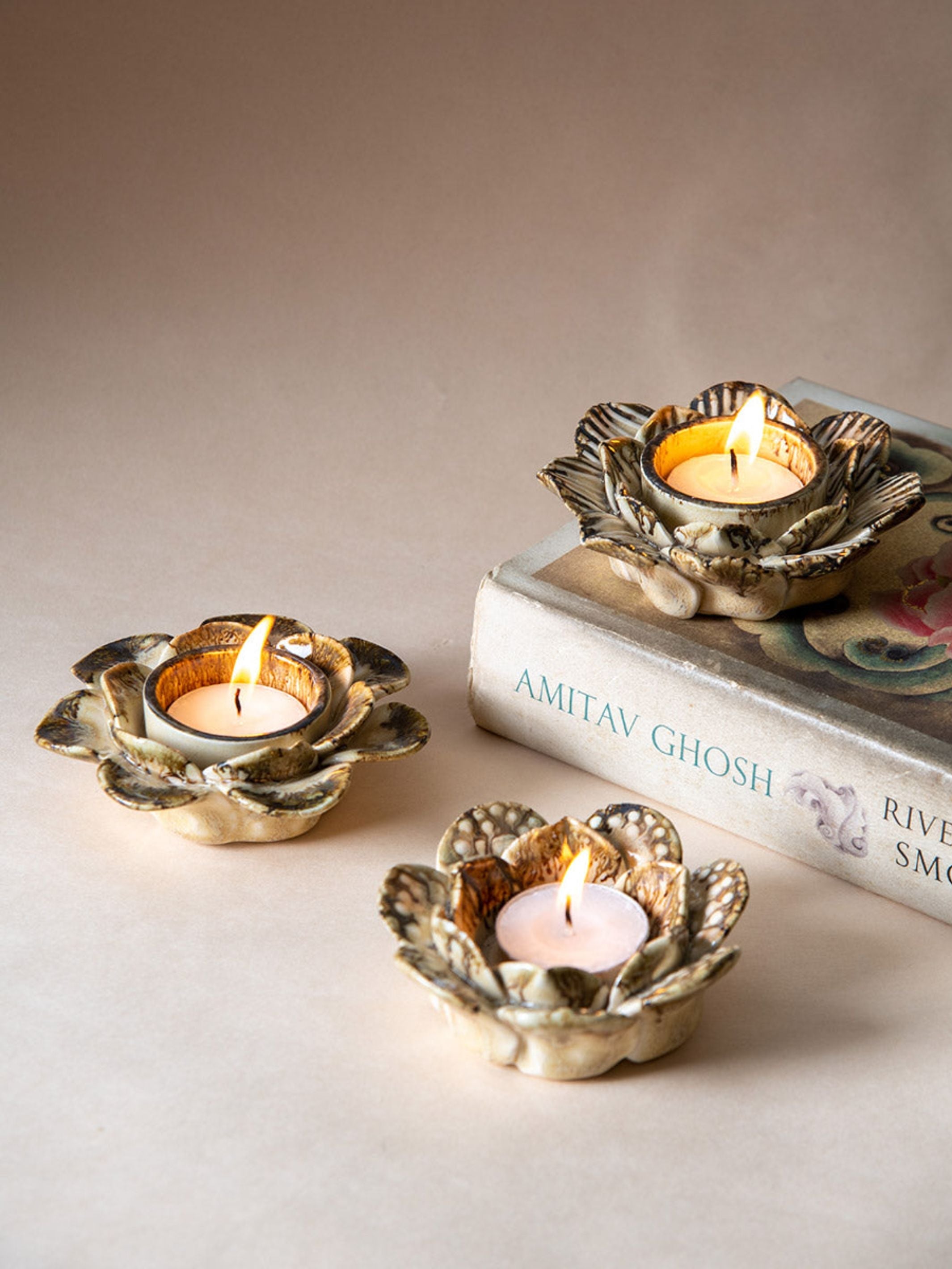 Festive Tea Light Holders Gift Box - Set of 3