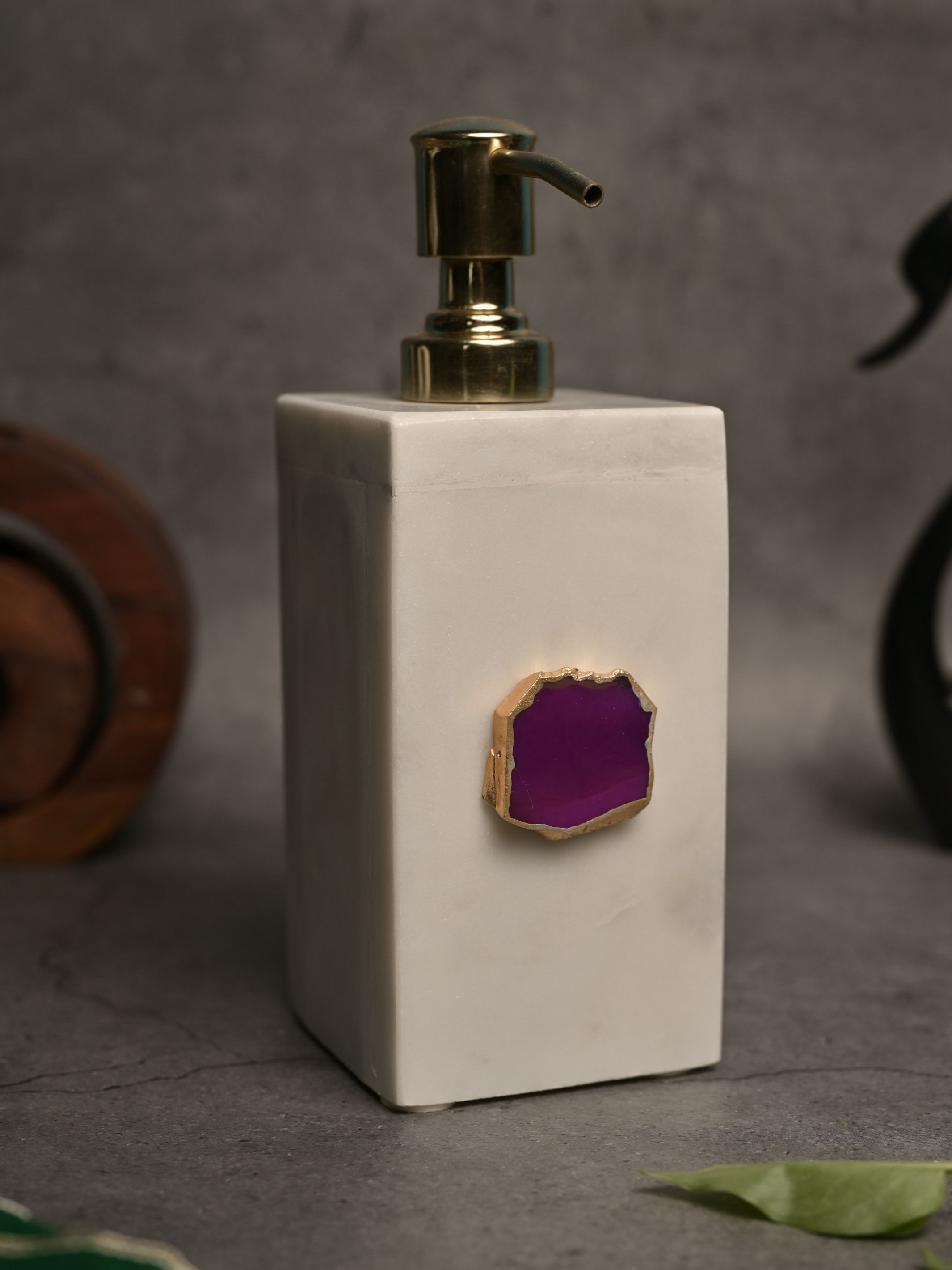 Marble Soap Dispenser with Agate