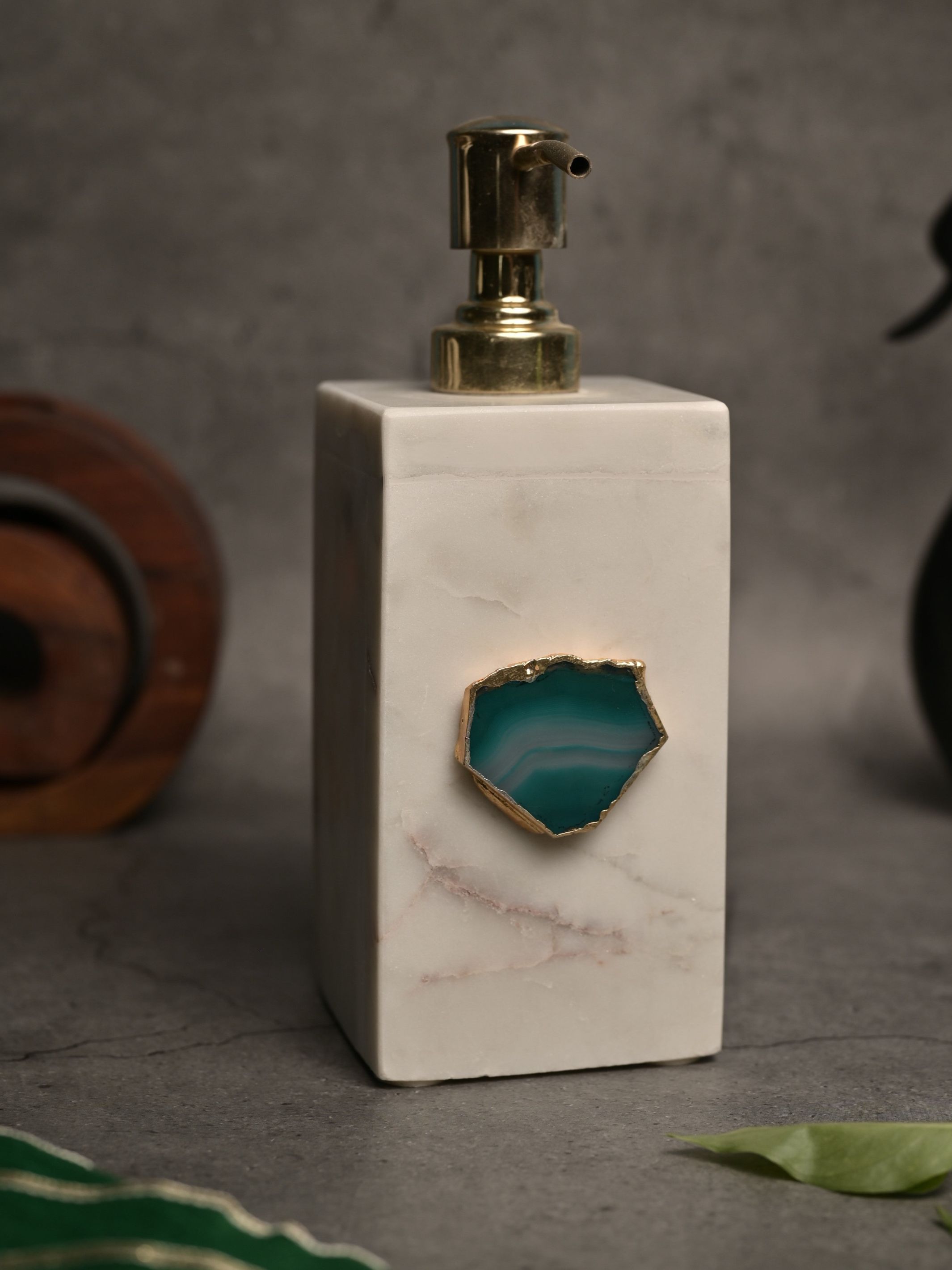 Marble Soap Dispenser with Agate