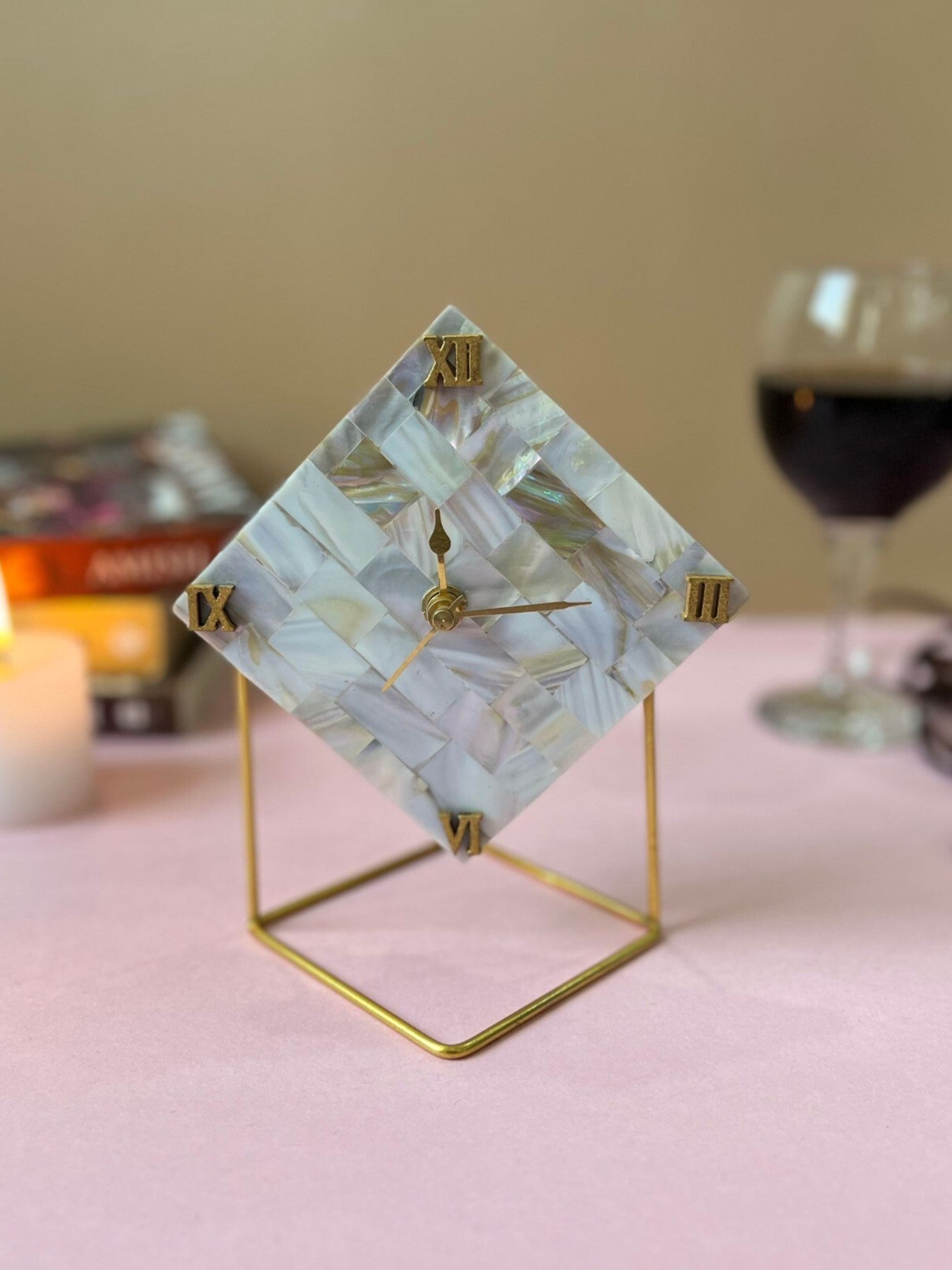 Desk Clock - Mother of Pearl