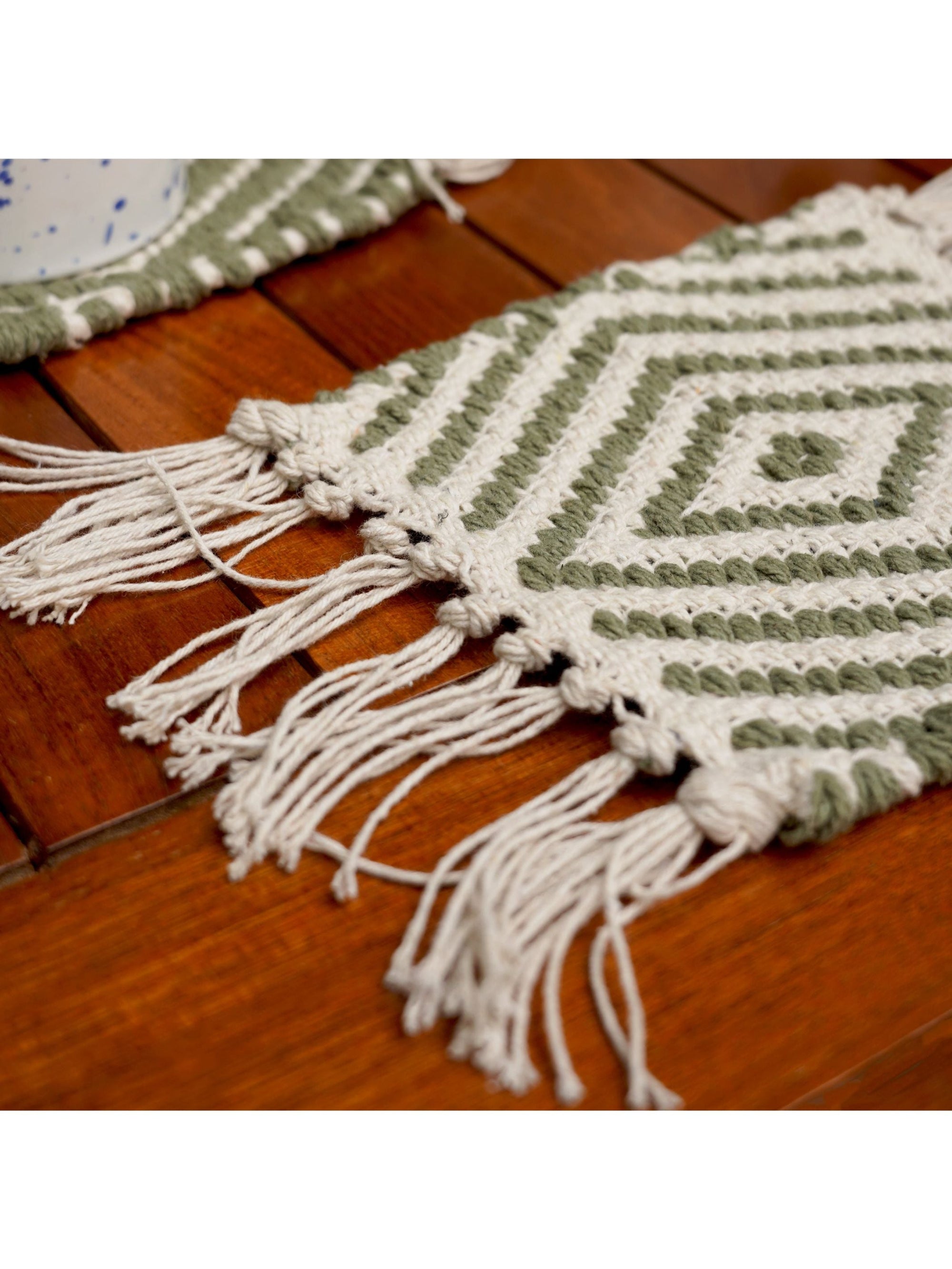 Handwoven Reversible Mug Rugs Set of 2