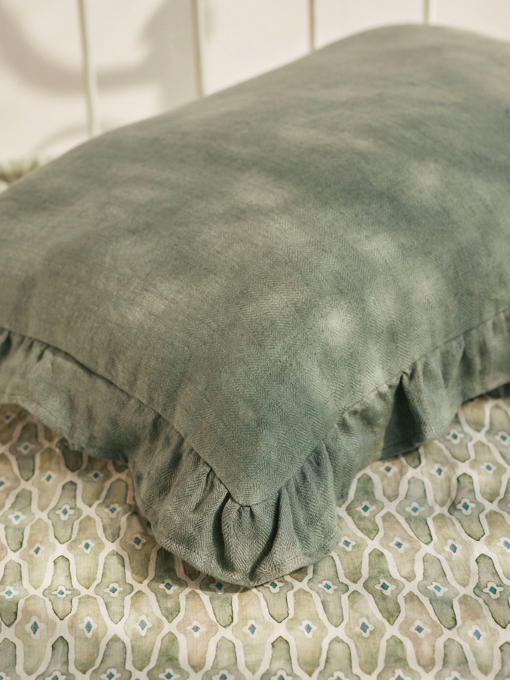 Bedcover - Mosaic Sage Linen