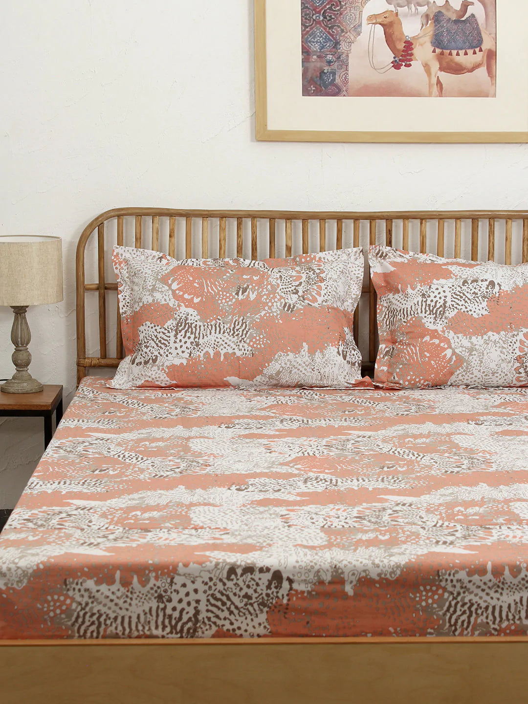 Mashak Pink Bedsheet with Pillow Cover