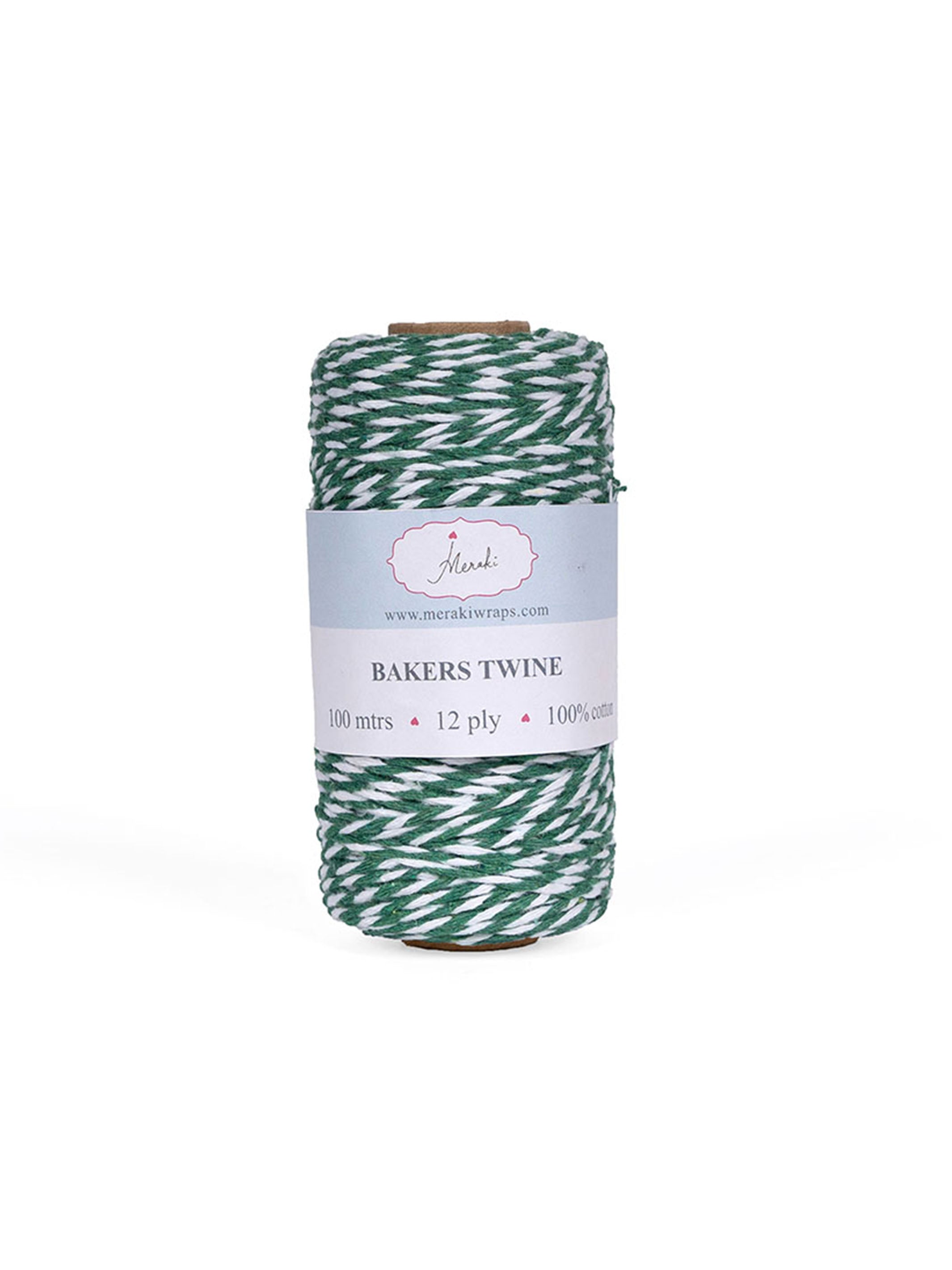 Bakers Twine Green & White Ribbon