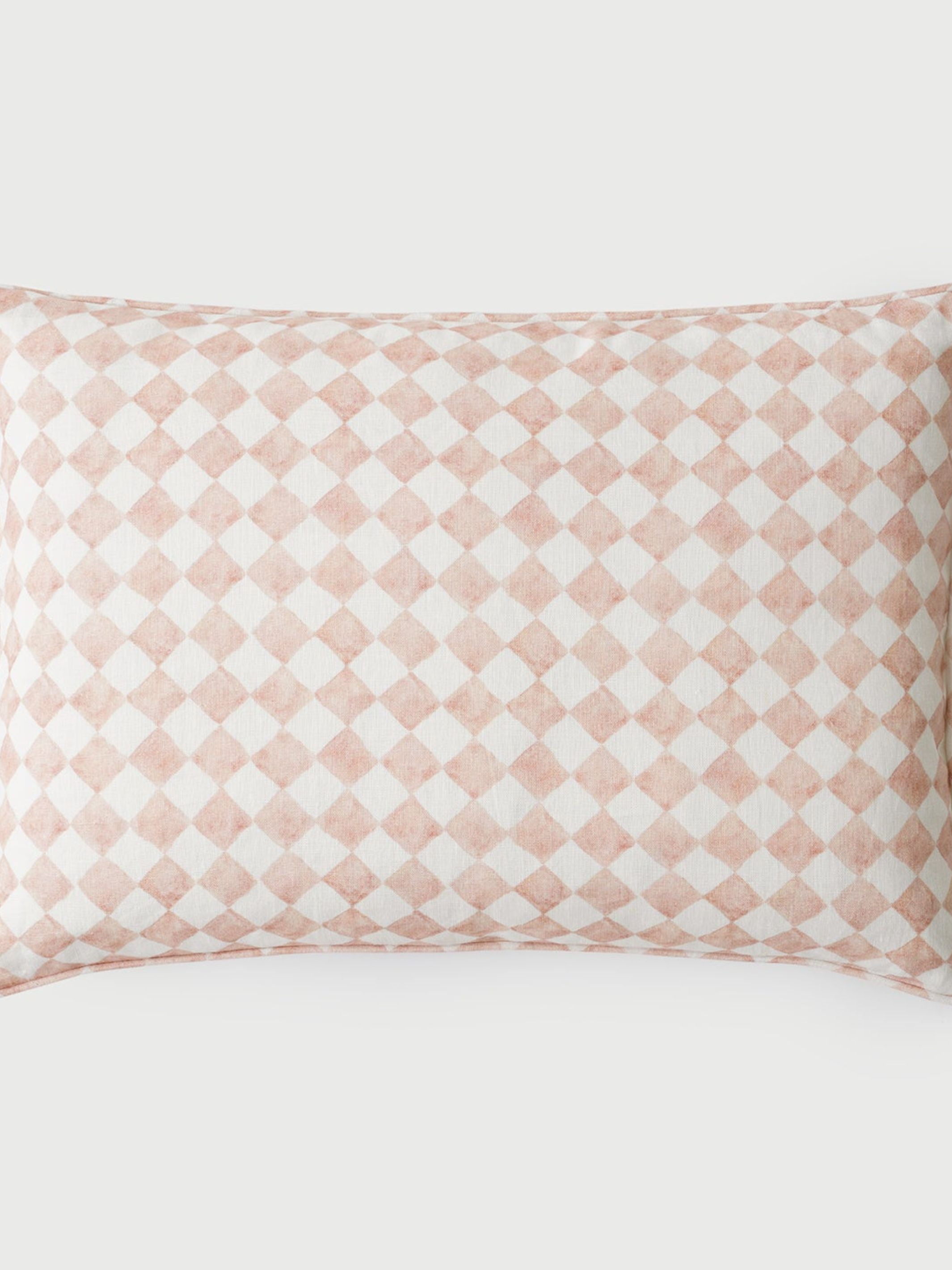 Cushion Cover - Checker Blush Oblong