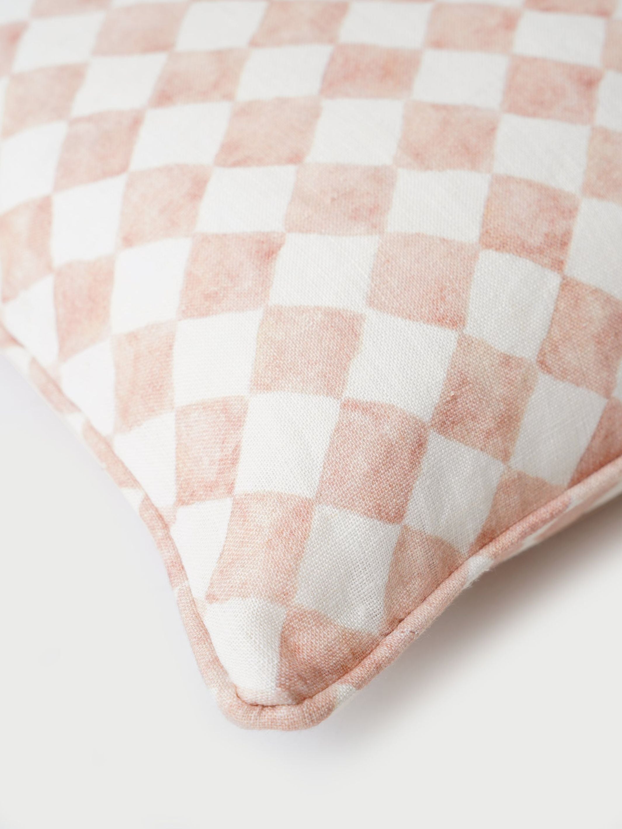 Cushion Cover - Checker Blush Oblong