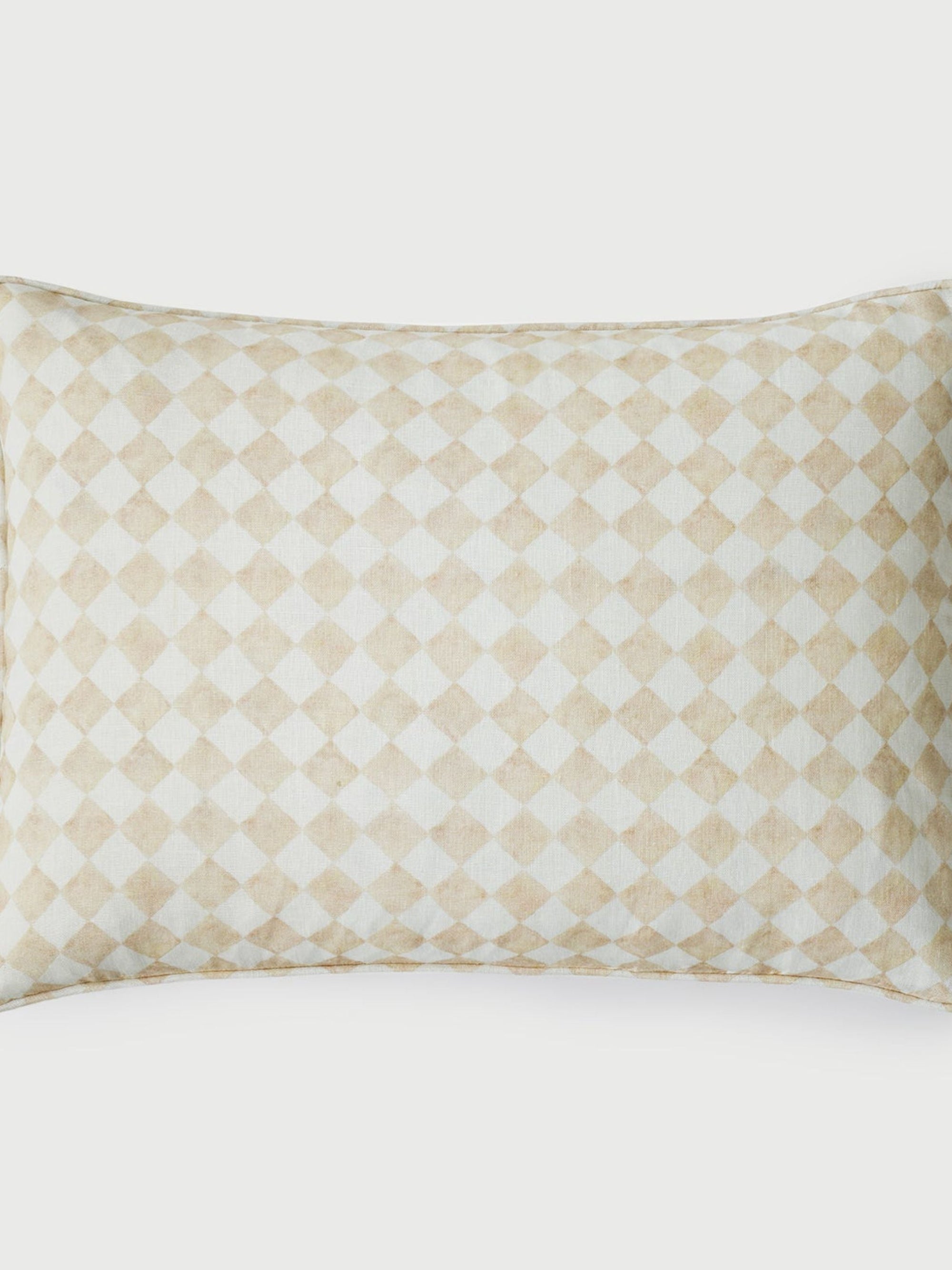 Cushion Cover - Checker Beige Oblong