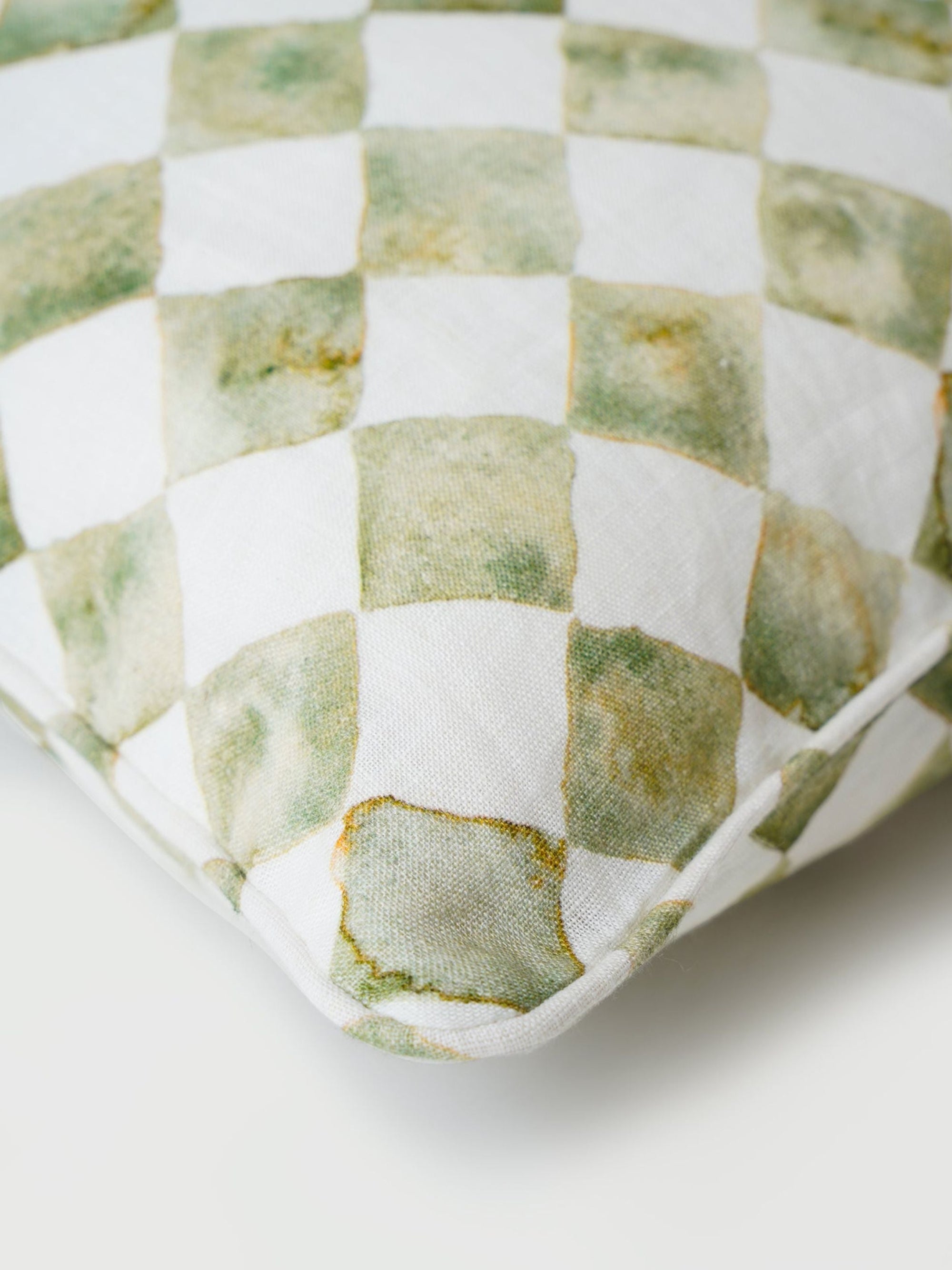Cushion Cover - Checker Green