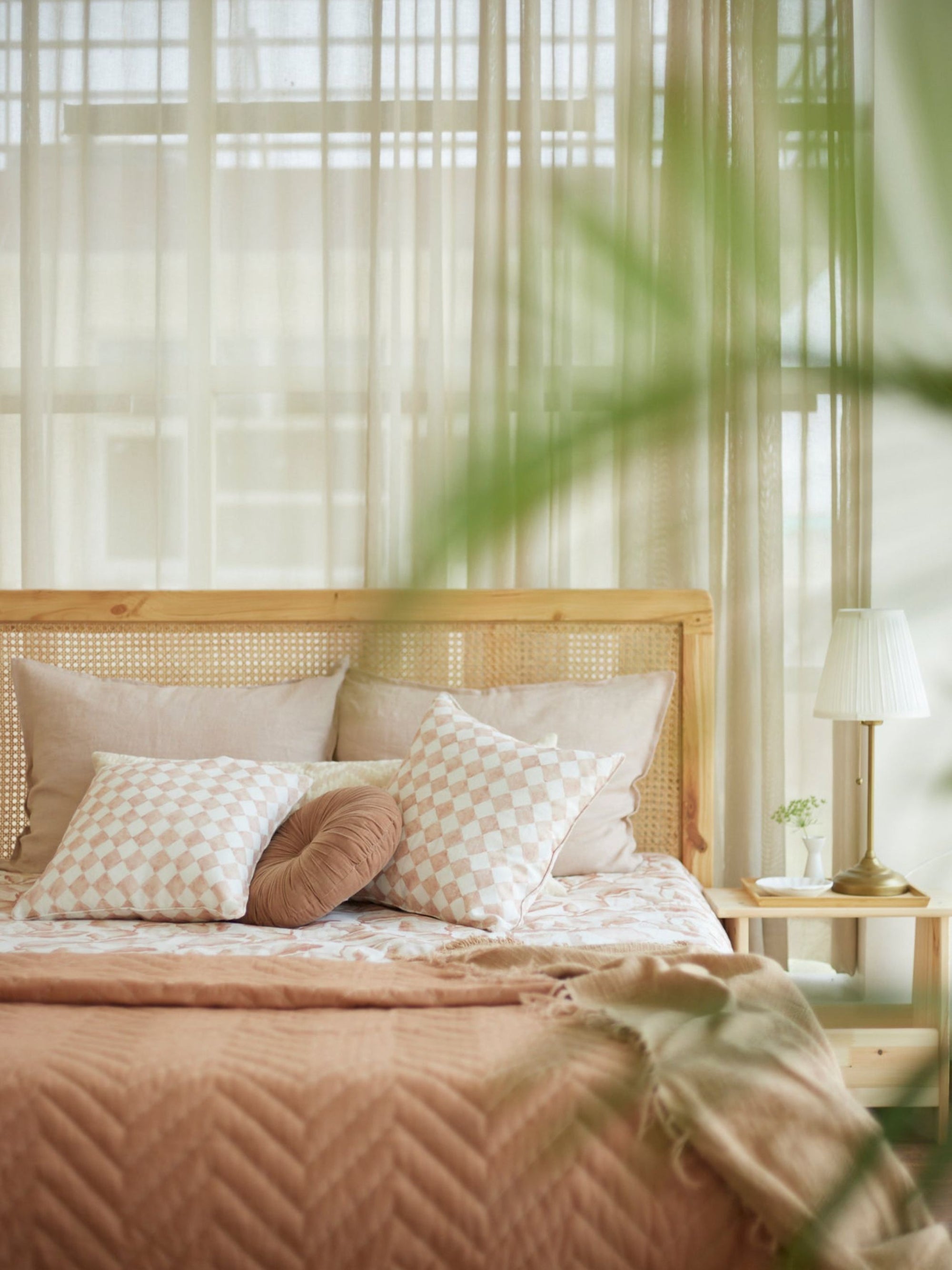 Cushion Cover - Checker Blush