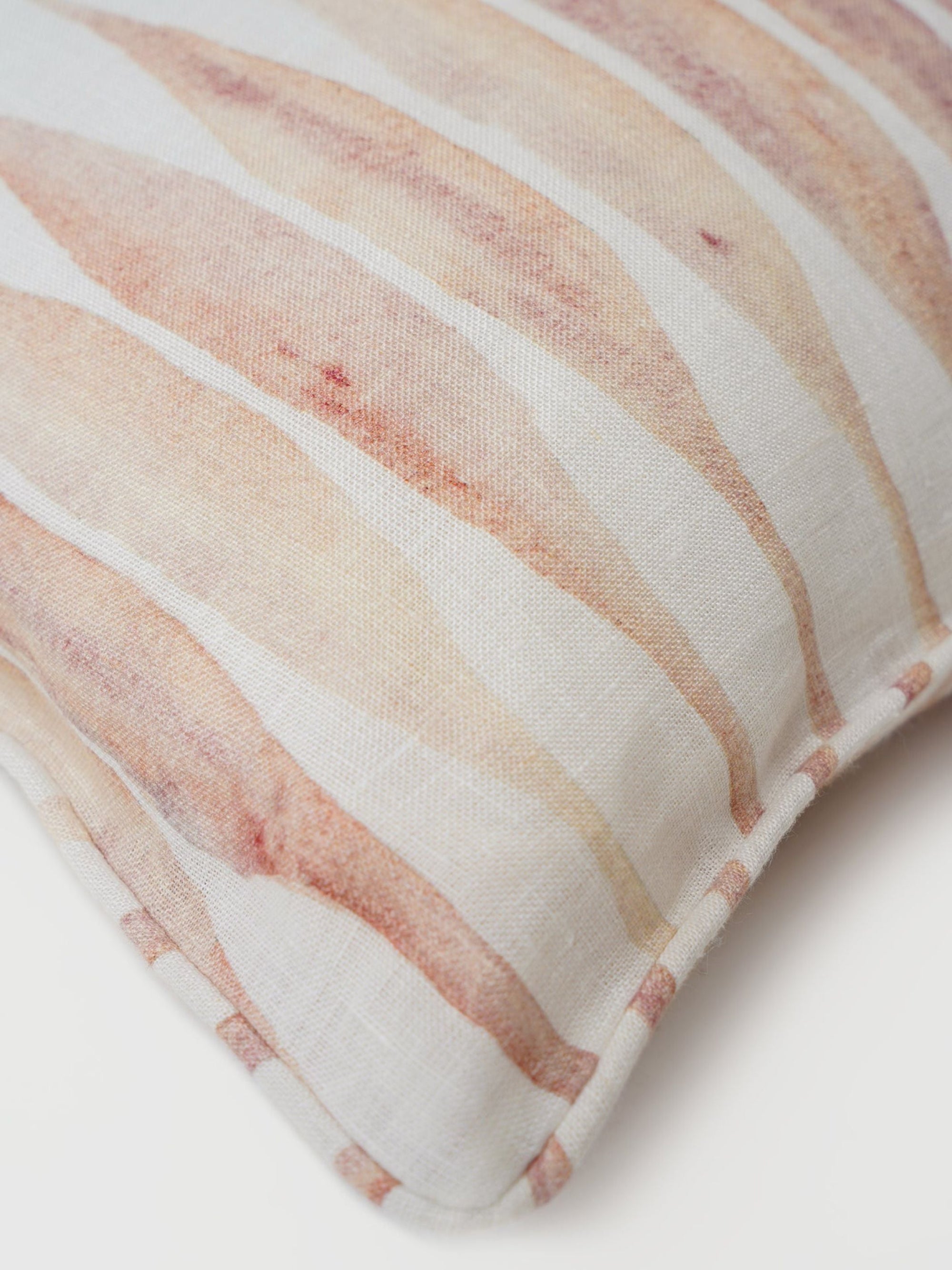 Cushion Cover - Ripple Blush Lumbar Linen
