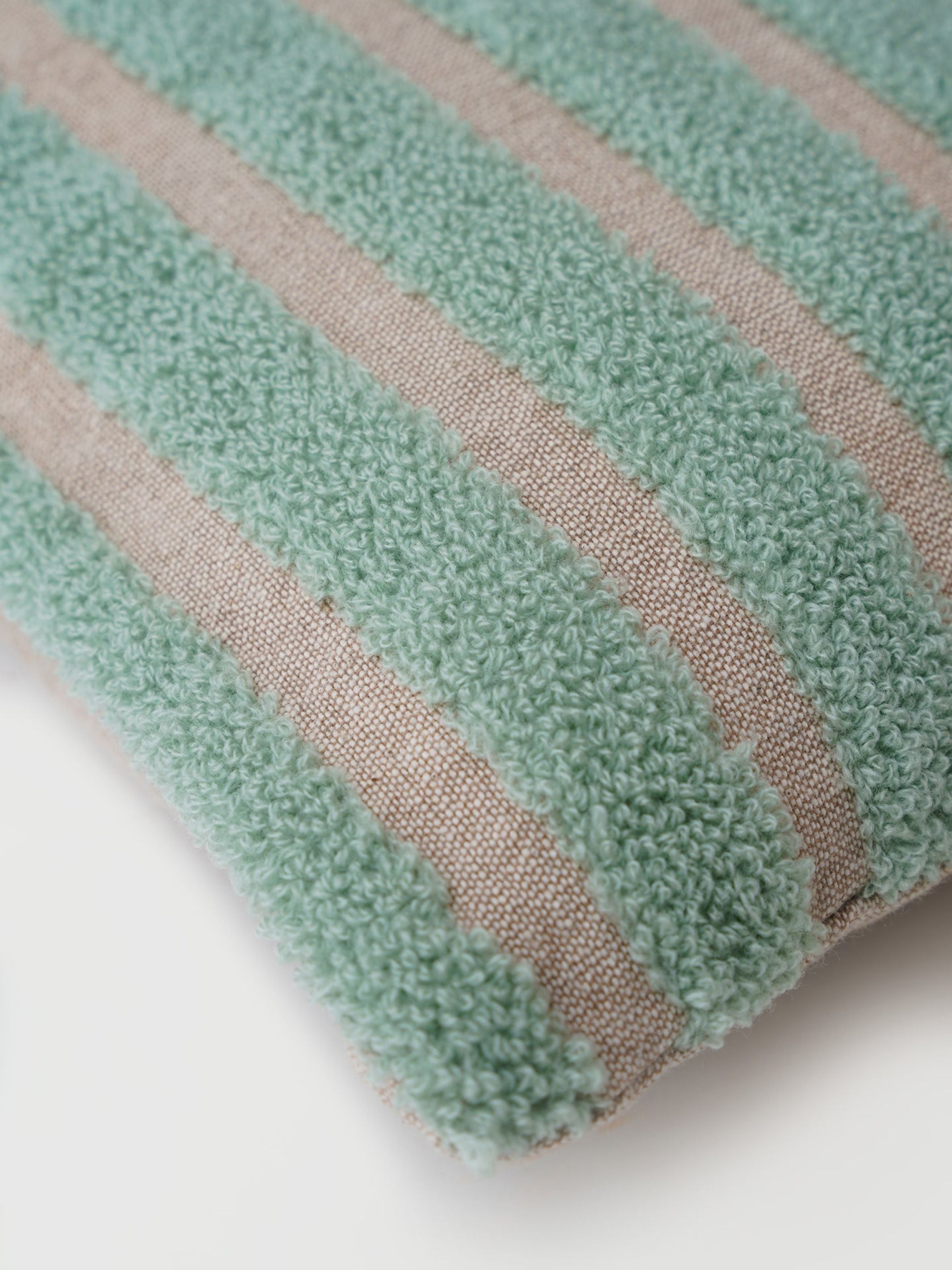 Cushion Cover - Striped Green Oblong